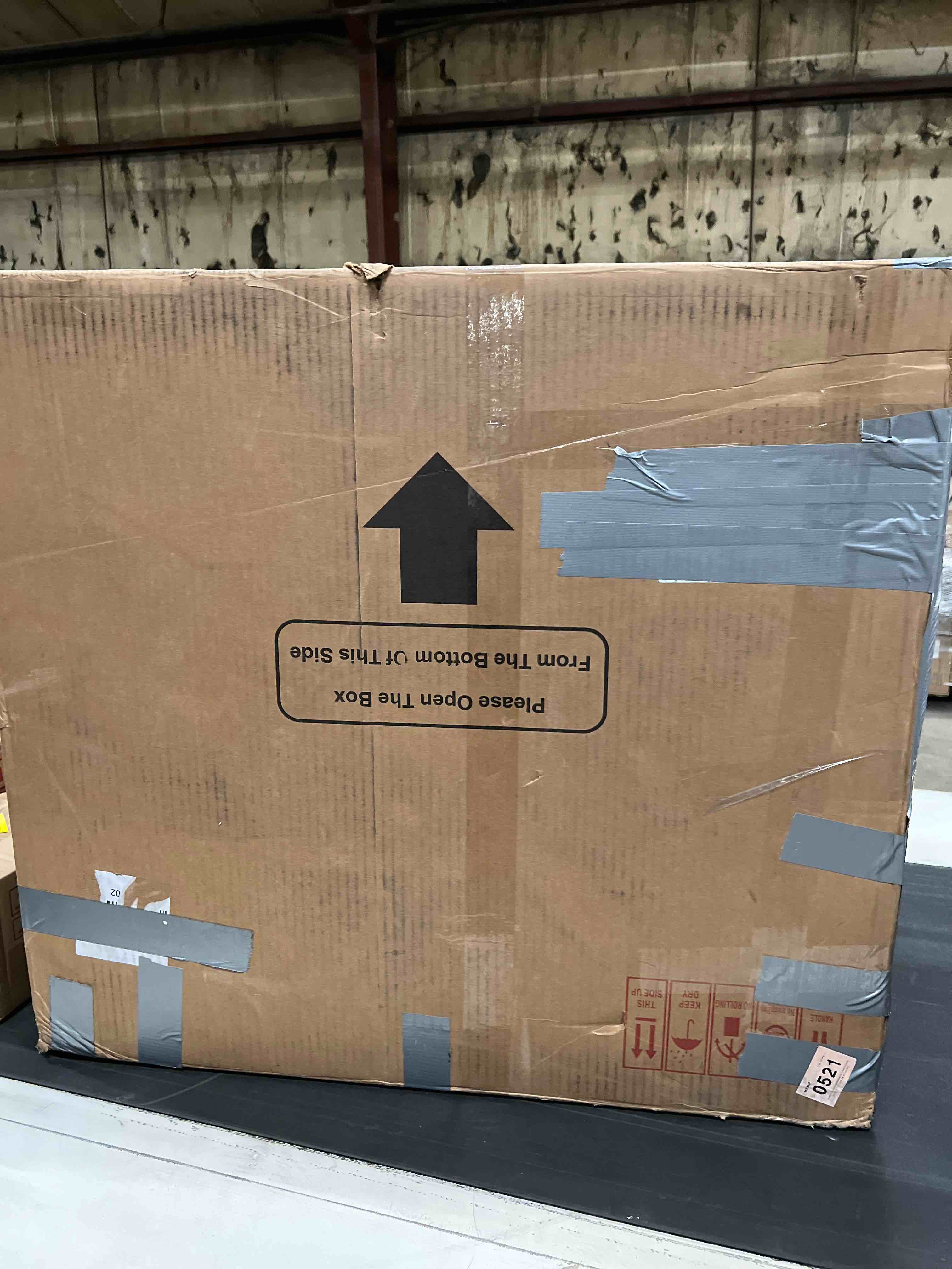 Condition photo showing As Is for Modern No Assembly Required, 58.9'' Folding Dining Table For Small Space, Rectangular Wooden Extendable Dinning Table With Wheels And Storage For Dining Room