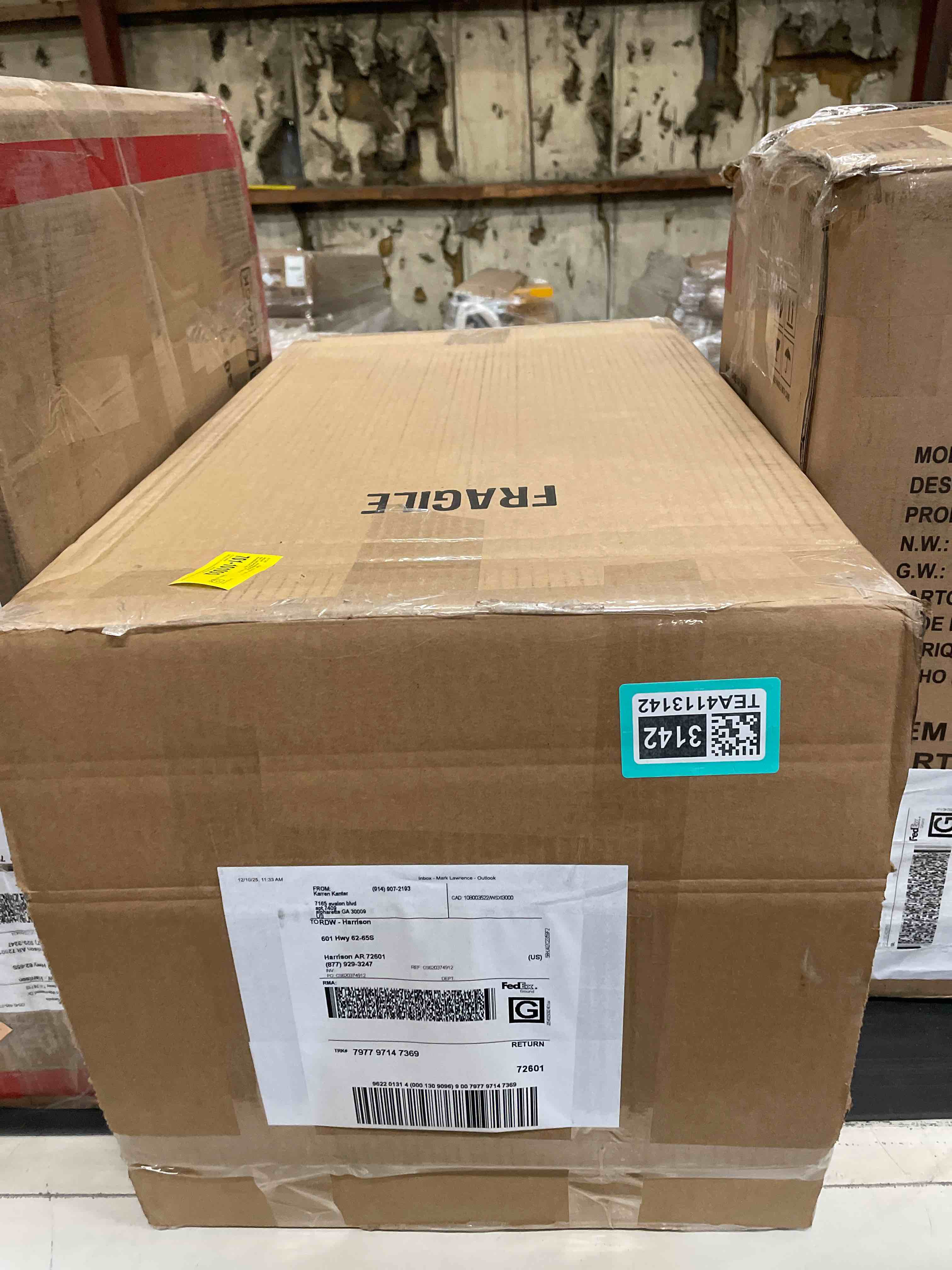 Condition photo showing As Is for Ceramic Table Lamp - Ceramic Wave - White Shade