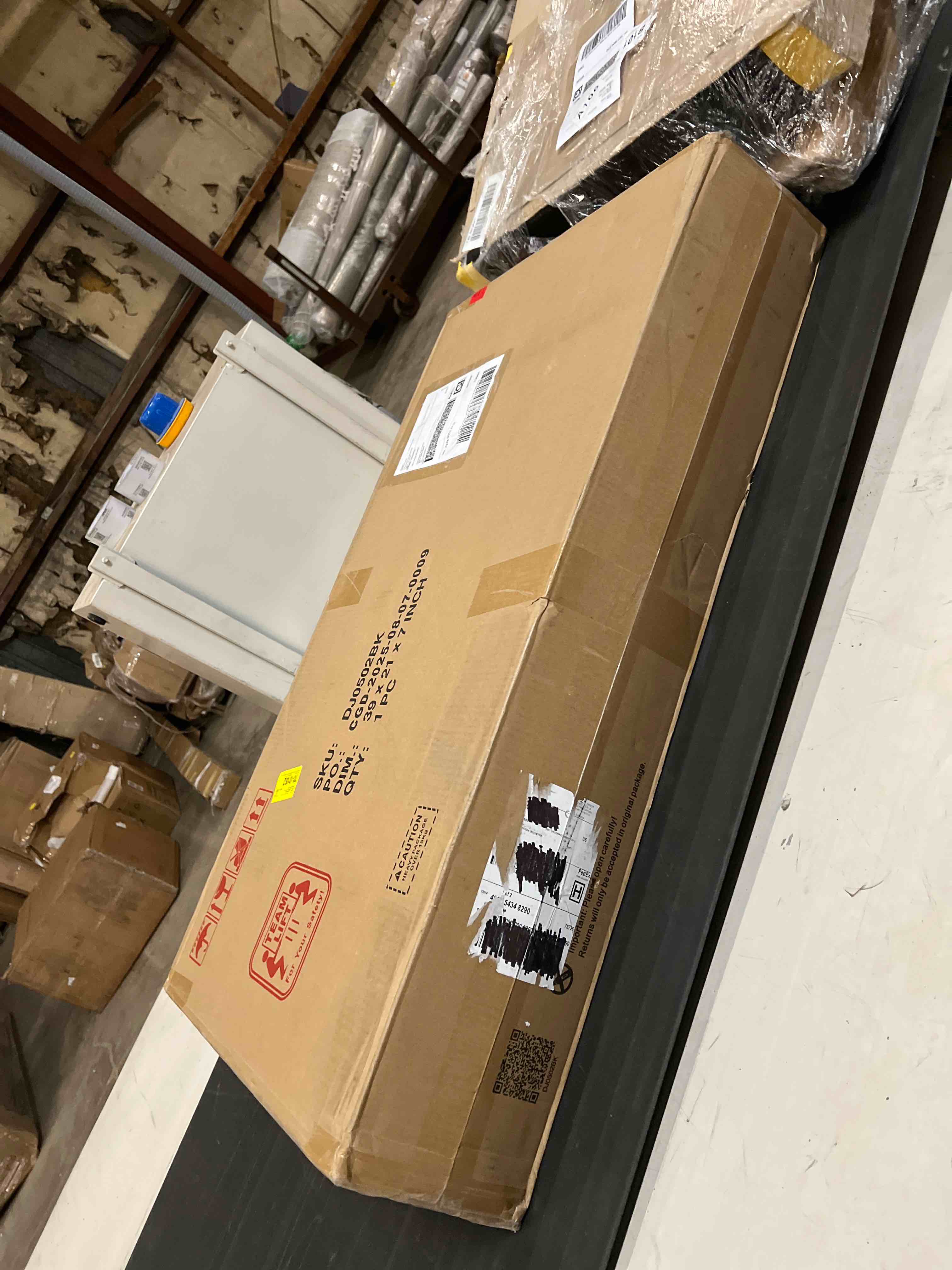 Condition photo showing As Is for Zev Storage Credenza with Fireplace Included