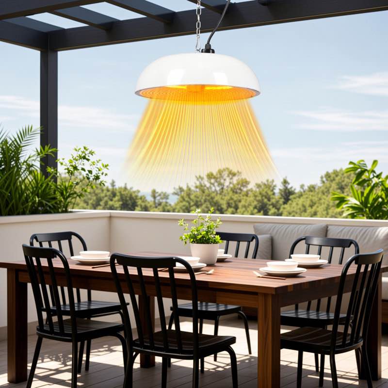 1500w Infrared Electric Patio Heater, With Overheat Protection And Ip55 Waterproof ,no Pull Cord Design,black