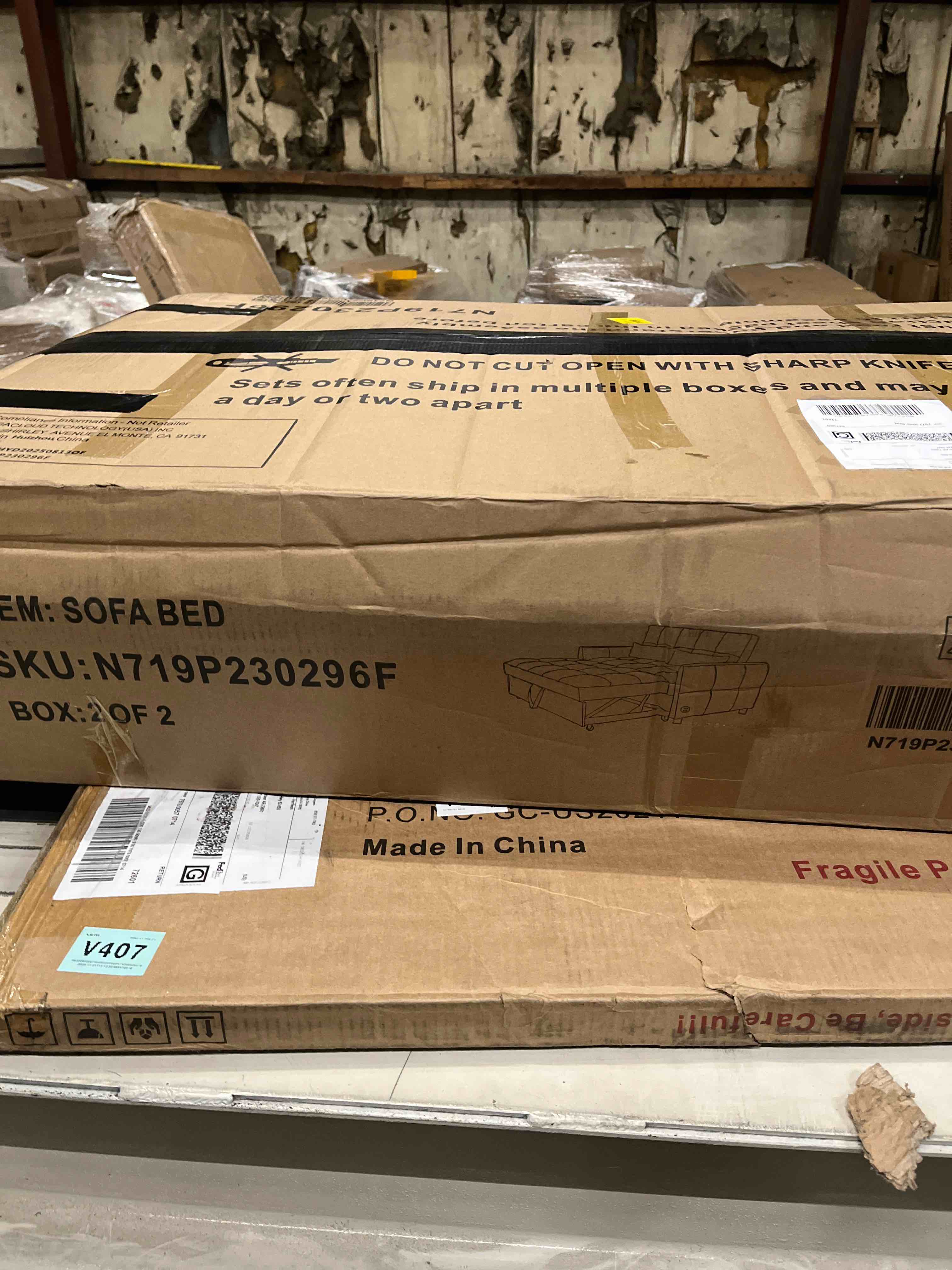 Condition photo showing As Is for Loveseat Sofa Pull-Out Sofa Bed Tufted Sleeper Sofa With An Adjustable Backrest, Three USB Ports And Two Lumbar Pillows For Living Room