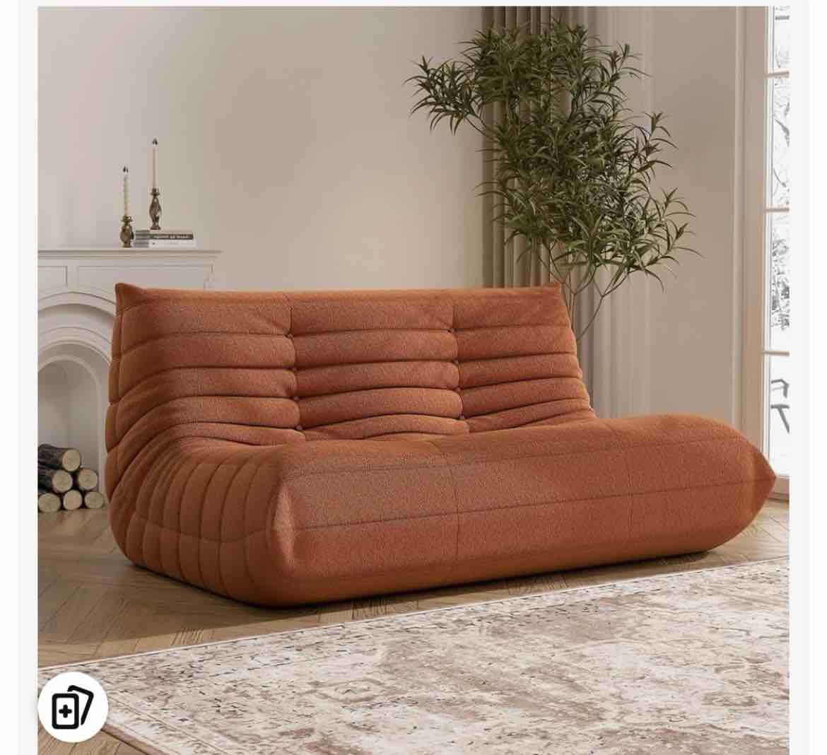 Oversized Bean Bag Chair for Adults, 2-Seater Loveseat Sofa, Bean Bag Couch with Filler Giant Living Room Bean Bag Chair with Pocket, Big Lazy Sofa Accent Chair for Gaming, Reading