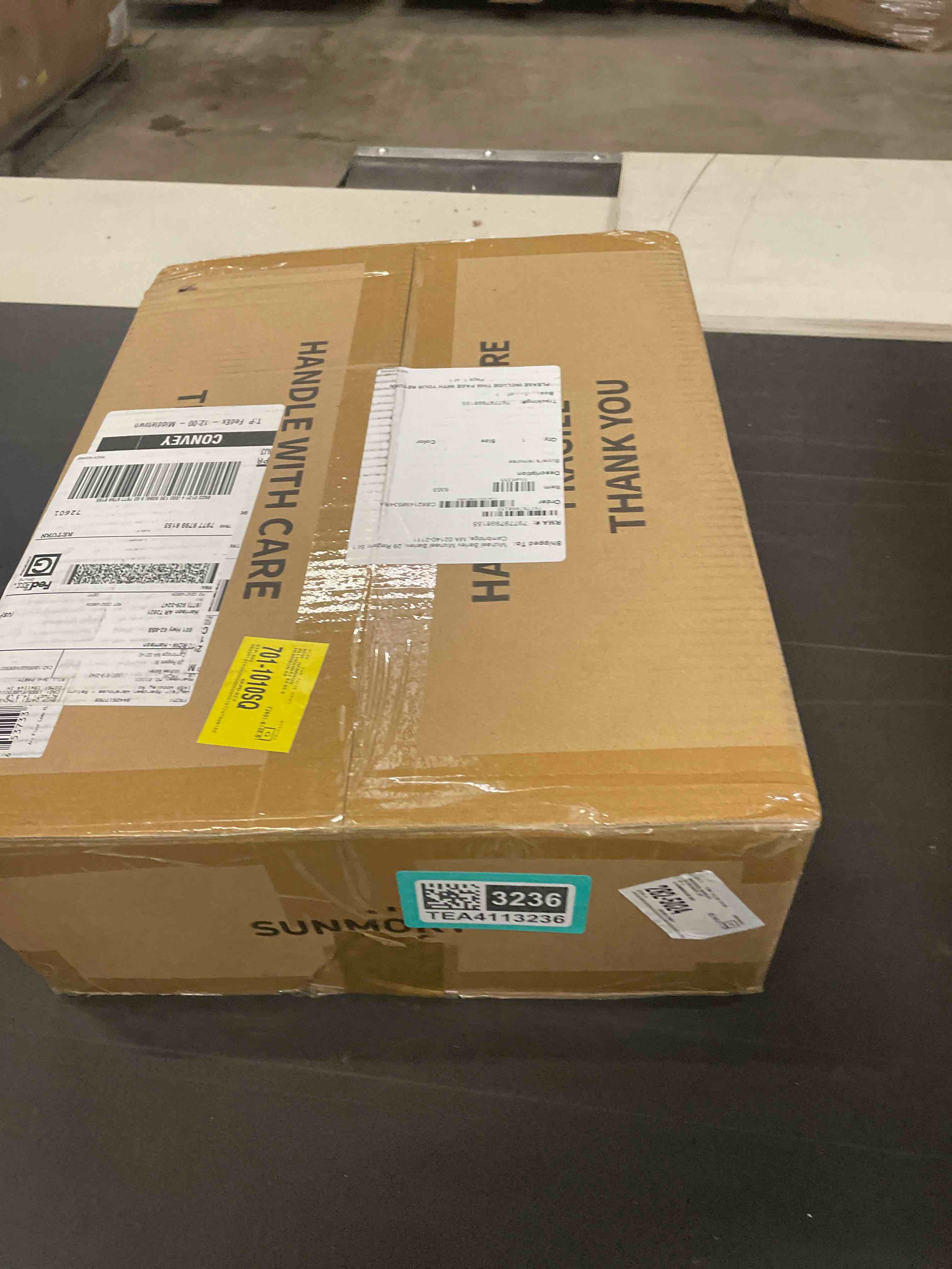 Condition photo showing As Is for Merick 75" Arched Floor Lamp with Remote Control