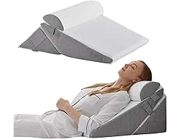 Velet Wedge Bed Rest with Head Roll Pillow