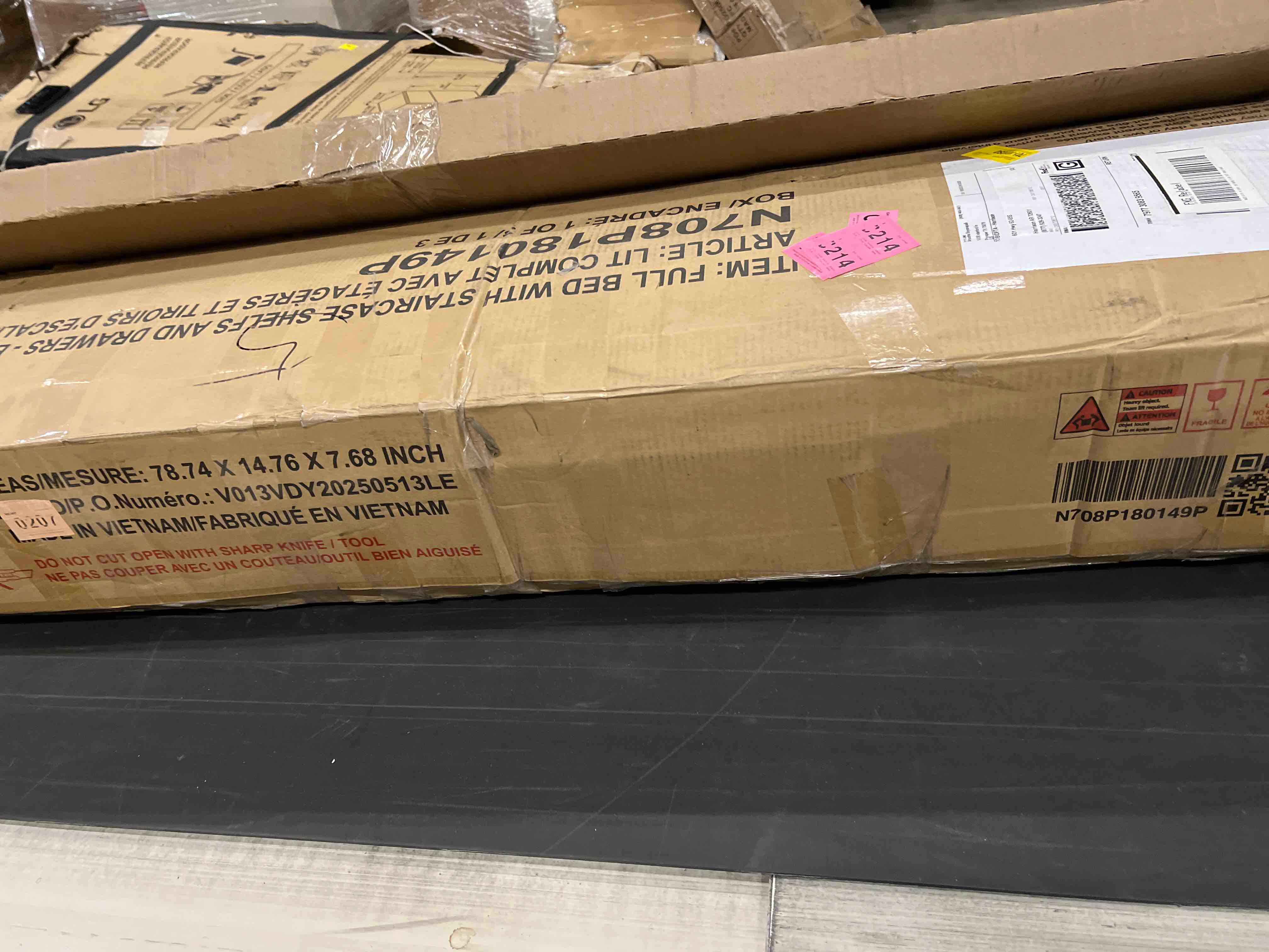 Condition photo showing As Is for Heiki Storage Loft Bed with Desk and Stairs