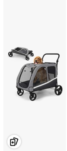 2025 Upgraded Dog Stroller For Large & Medium Dogs,pet Stroller For 2 Small Dogs, Foldable Jogger Wagon With Detachable Carrier For Car Seat, Adjustable Handle, Up To 90 Lbs