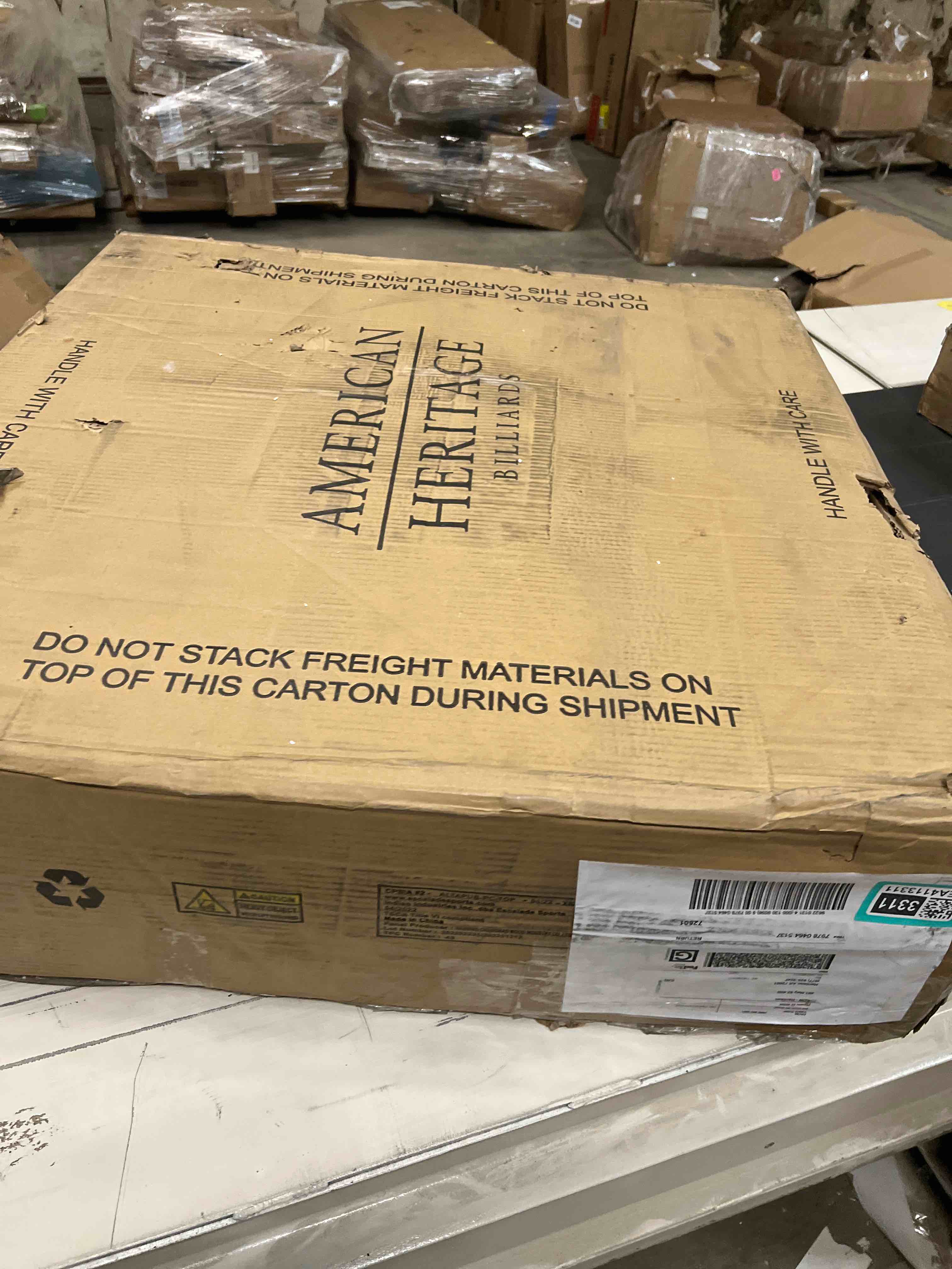 Condition photo showing As Is for American Heritage Alta Solid Wood Pub Table â€“ Square Pedestal Base, Ideal for Dining or Game Rooms