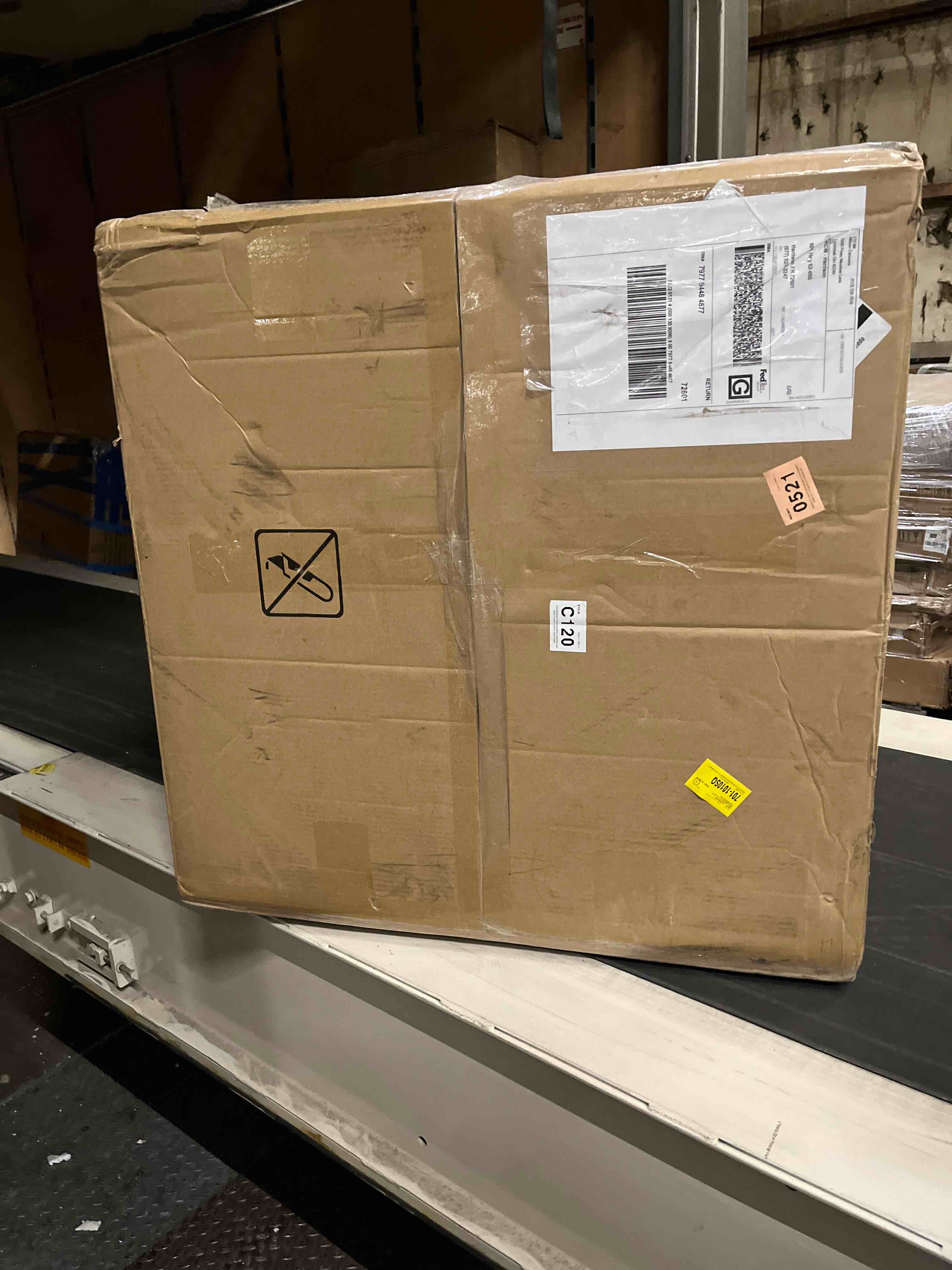 Condition photo showing As Is for Bennett Upholstered Swivel Barrel Chair