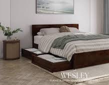 Wesley King Bed Walnut Side Rail + Lvl + Other Accessories (box 2)