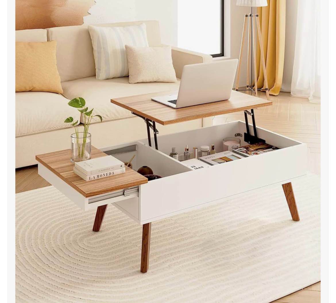 Damika Rectangular Coffee Table with 2-Tier Storage