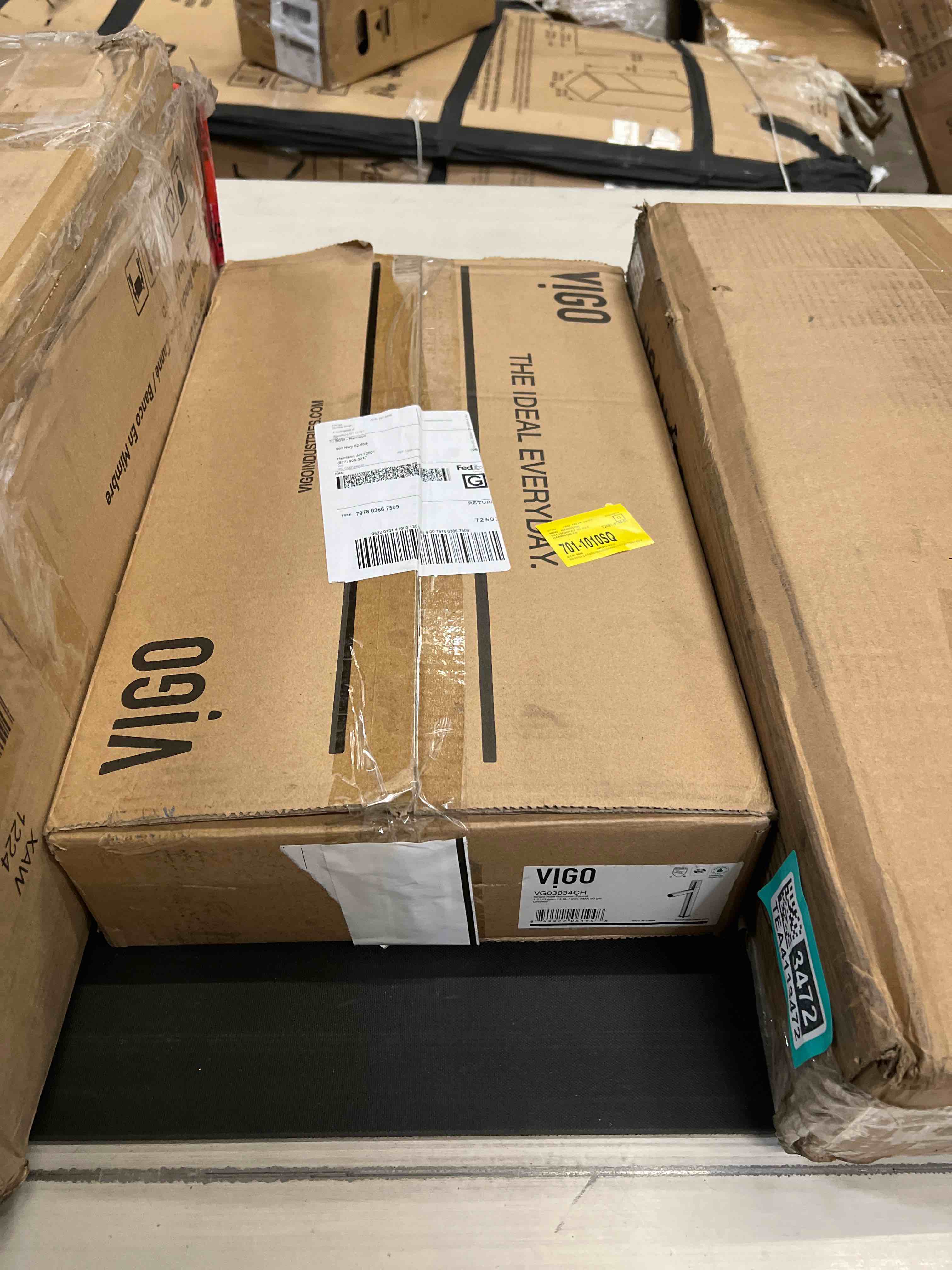 Condition photo showing As Is for VIGO Ashford Single Handle Single-Hole Bathroom Vessel Faucet in Chrome