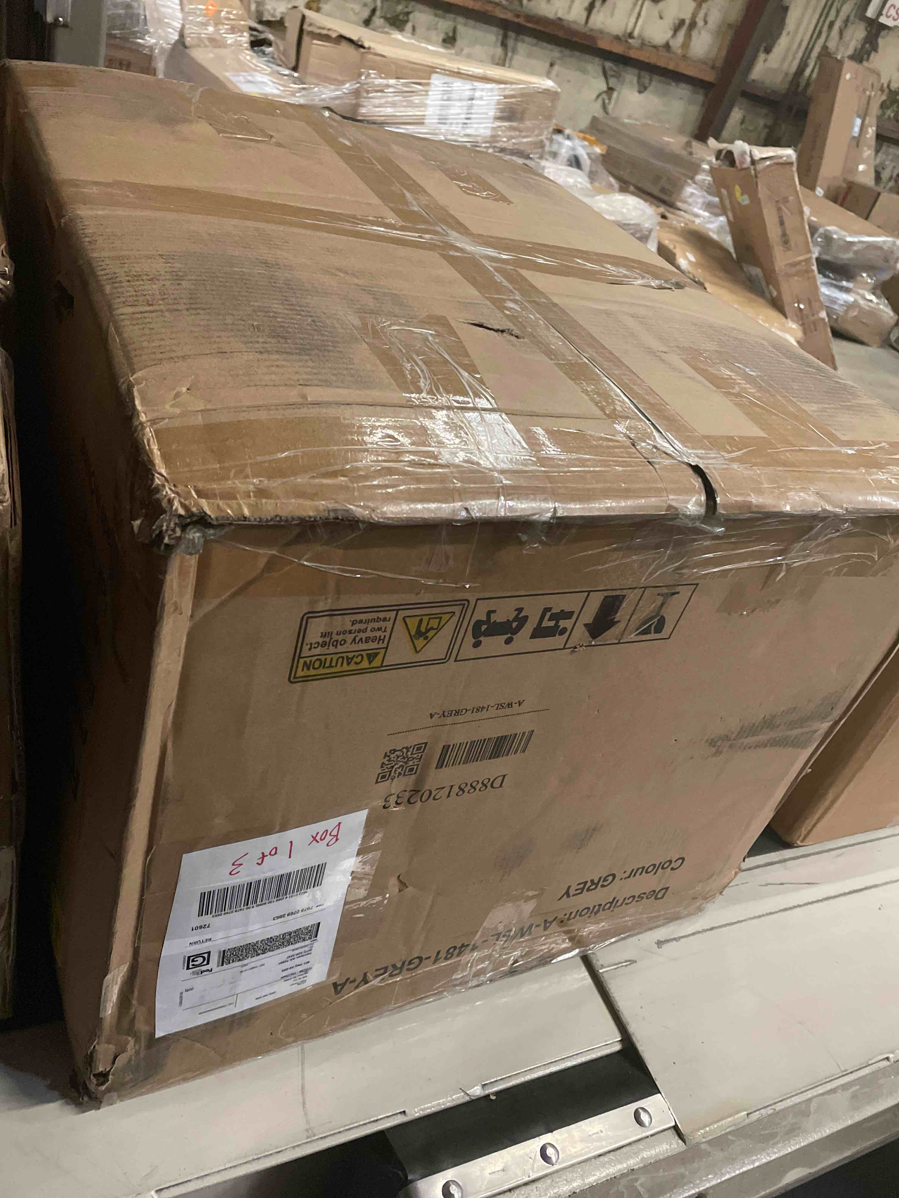 Condition photo showing As Is for Ergonomic Double Manual Recliner, Oversized, With Cup Holder And Side Pockets, Perfect For Living Rooms, Comfortable And Practical