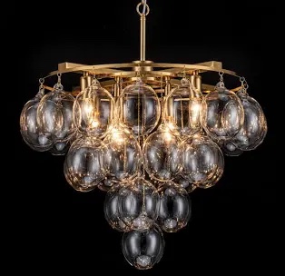 Yader 8 - Light Dimmable Tiered Chandelier With 28 Clear Glass Bubble Ball