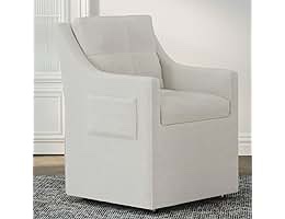 Gatlinburg Traditional Slipcovered Dining Chair with Hooded Caster Wheels