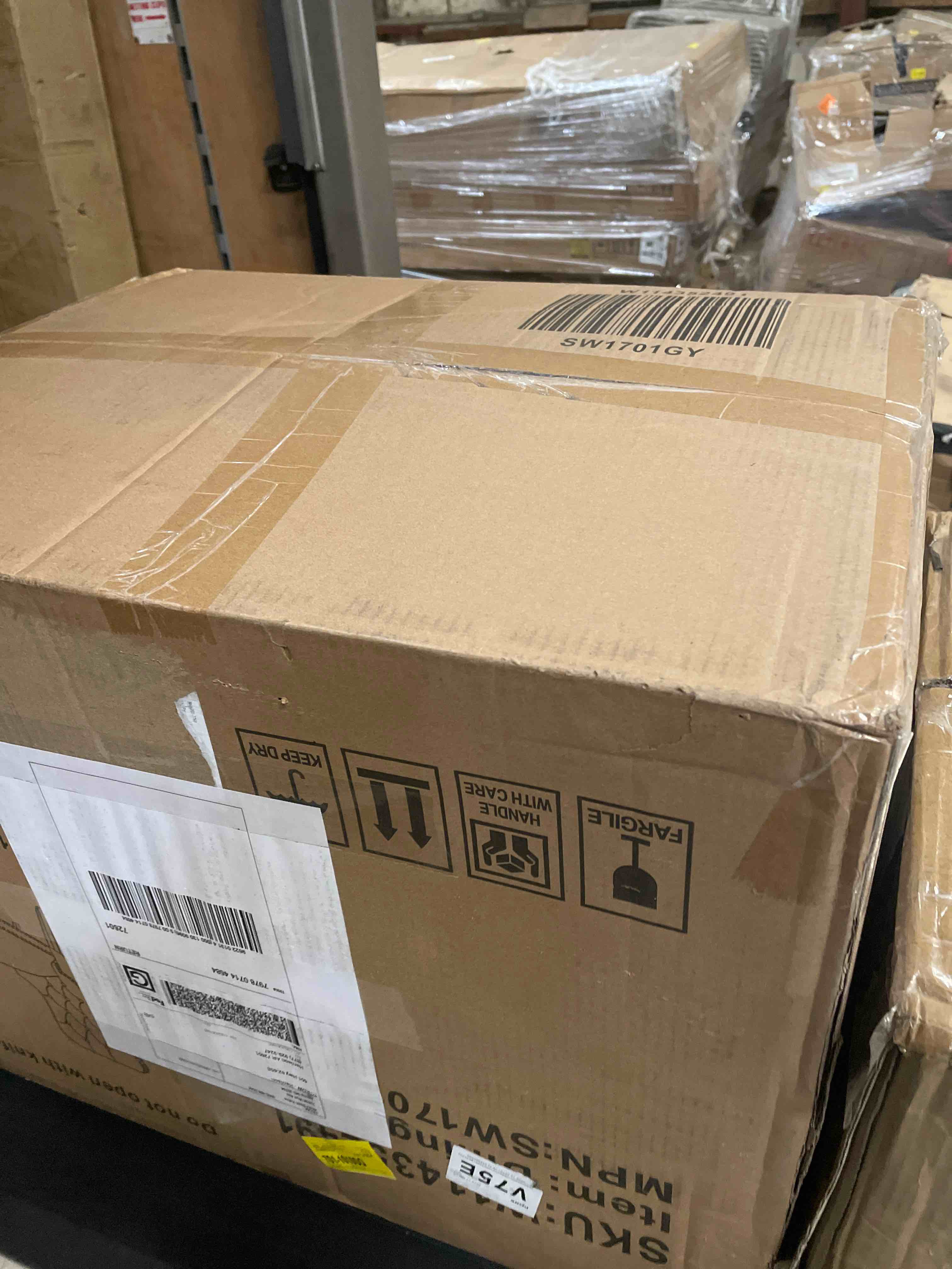 Condition photo showing As Is for Dining Table Set, 47.25" Round Marble Dining Table with Velvet Dining Chairs, Circle Kitchen Table Set with Base, Dining Room Table and Chairs Set