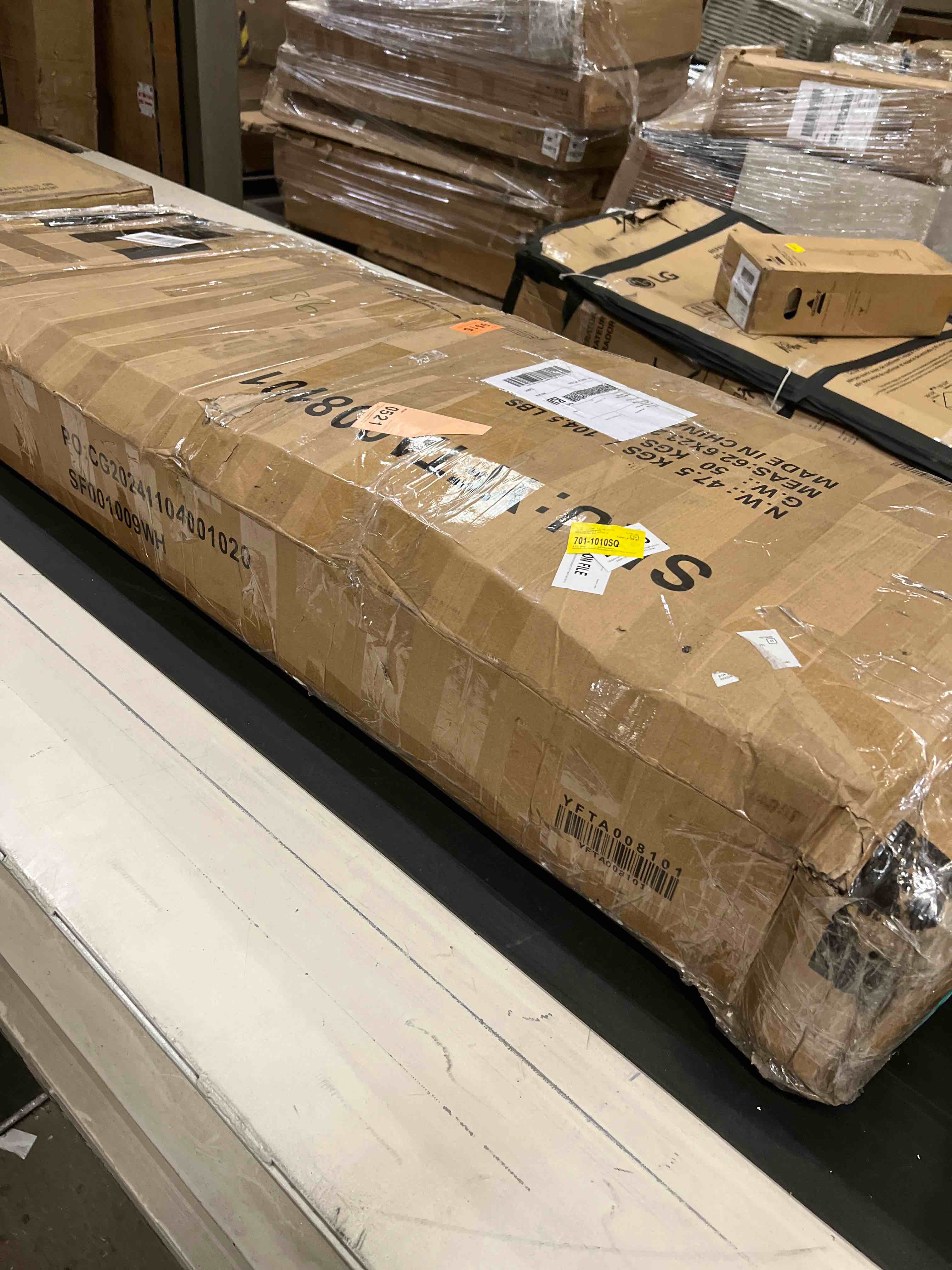 Condition photo showing As Is for Executive Desk with Hutch, 58 Inch Computer Desk with 5 Drawers