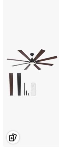 Brixham 72" 8 - Blade Classic Matte Black LED Ceiling Fan Light With Remote Control