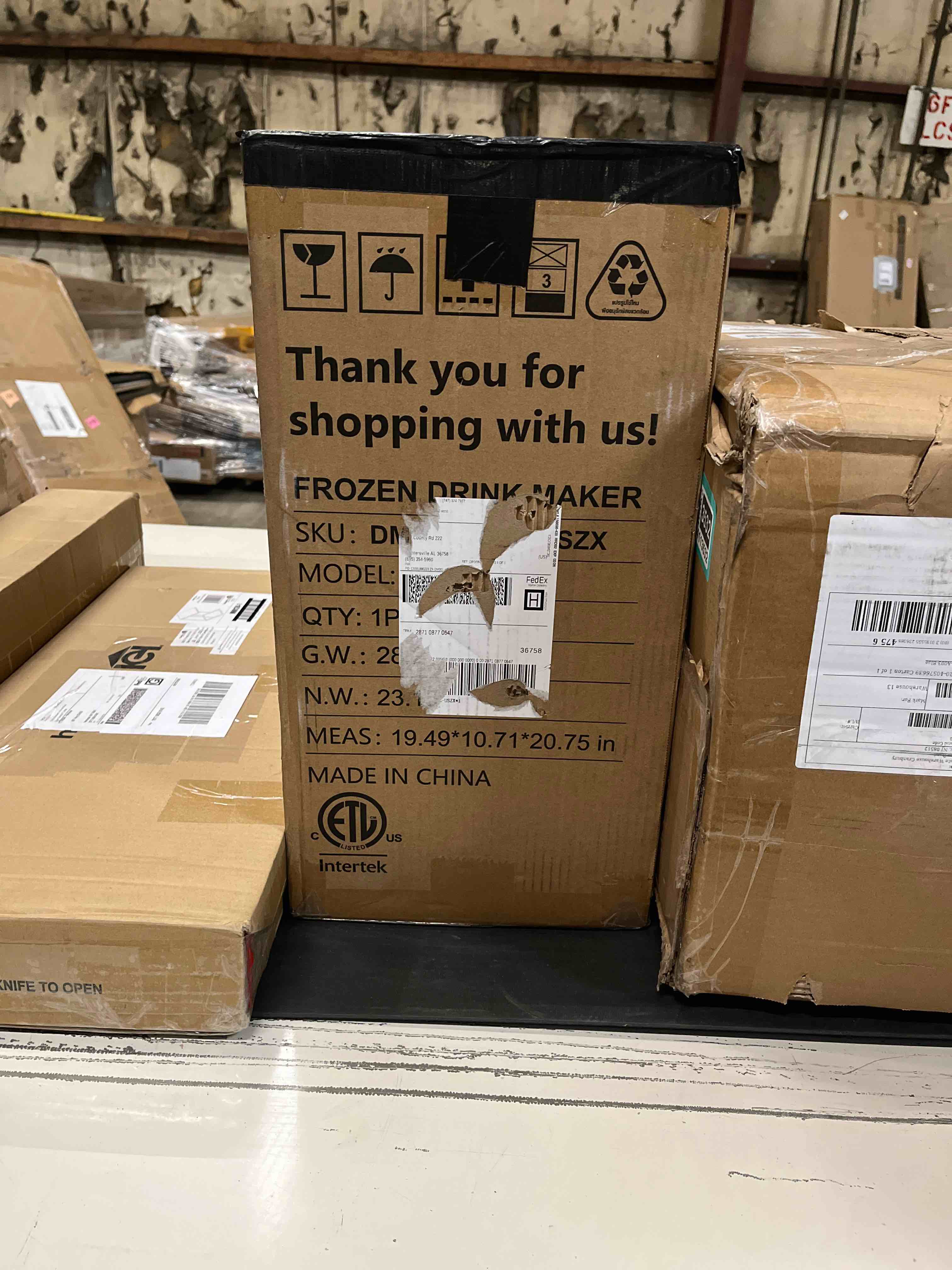 Condition photo showing As Is for Euhomy Slushie Machine with HyperFreeze Technology(NO ICE NEEDED), 88 oz. Frozen Drink Machine with 5 Smart Modes, Commercial-Grade Cocktail & FrappÃ©s Maker, 12H Keep-Frosty, Ultra-Quiet Design, Black.