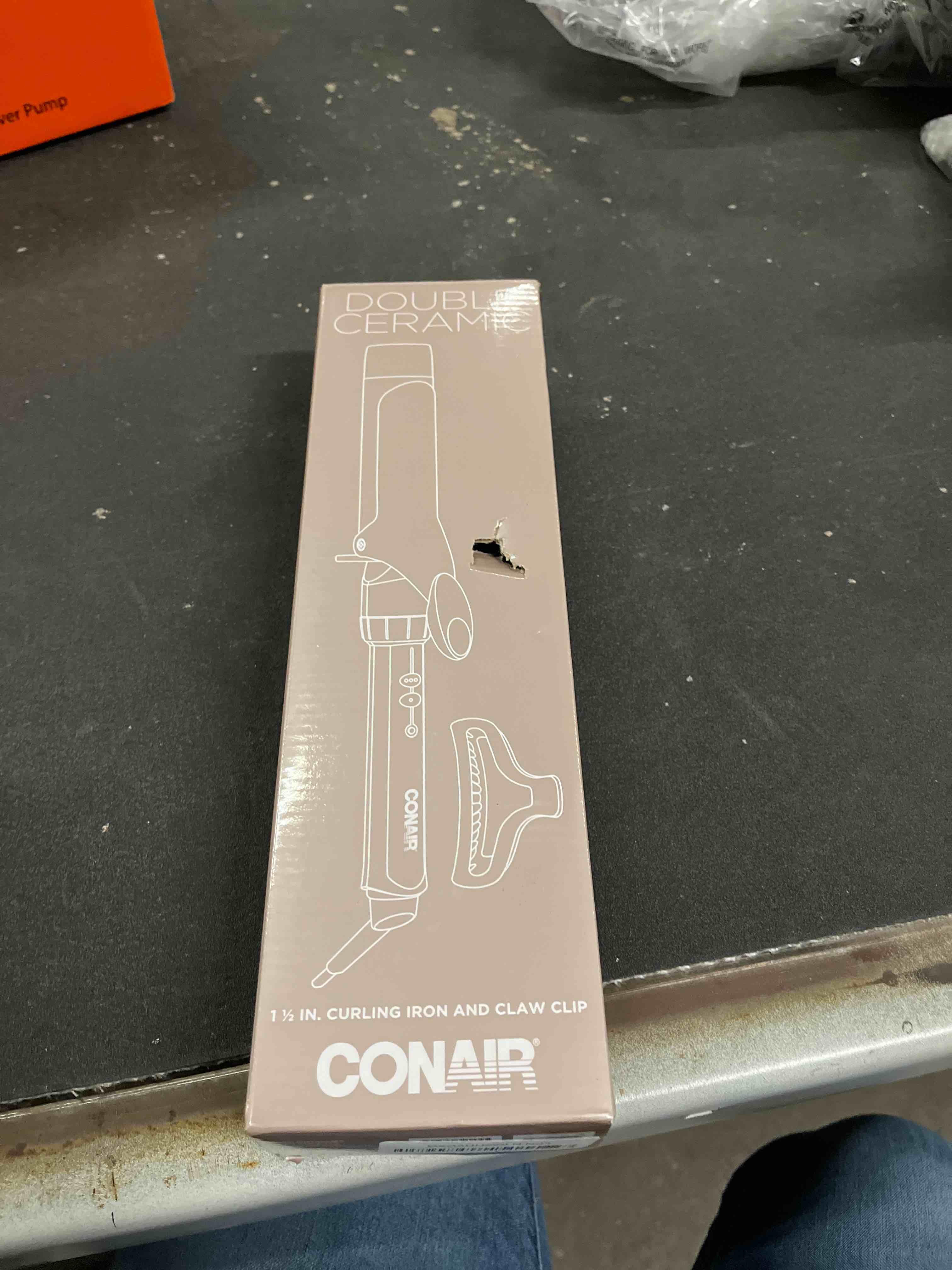 Condition photo showing Good Condition for Conair Double Ceramic 1 ½-Inch Curling Iron with Claw Clip, 1.5-Inch Barrel Creates Soft Waves, Hair Waver for Use on Medium and Long Hair, White
