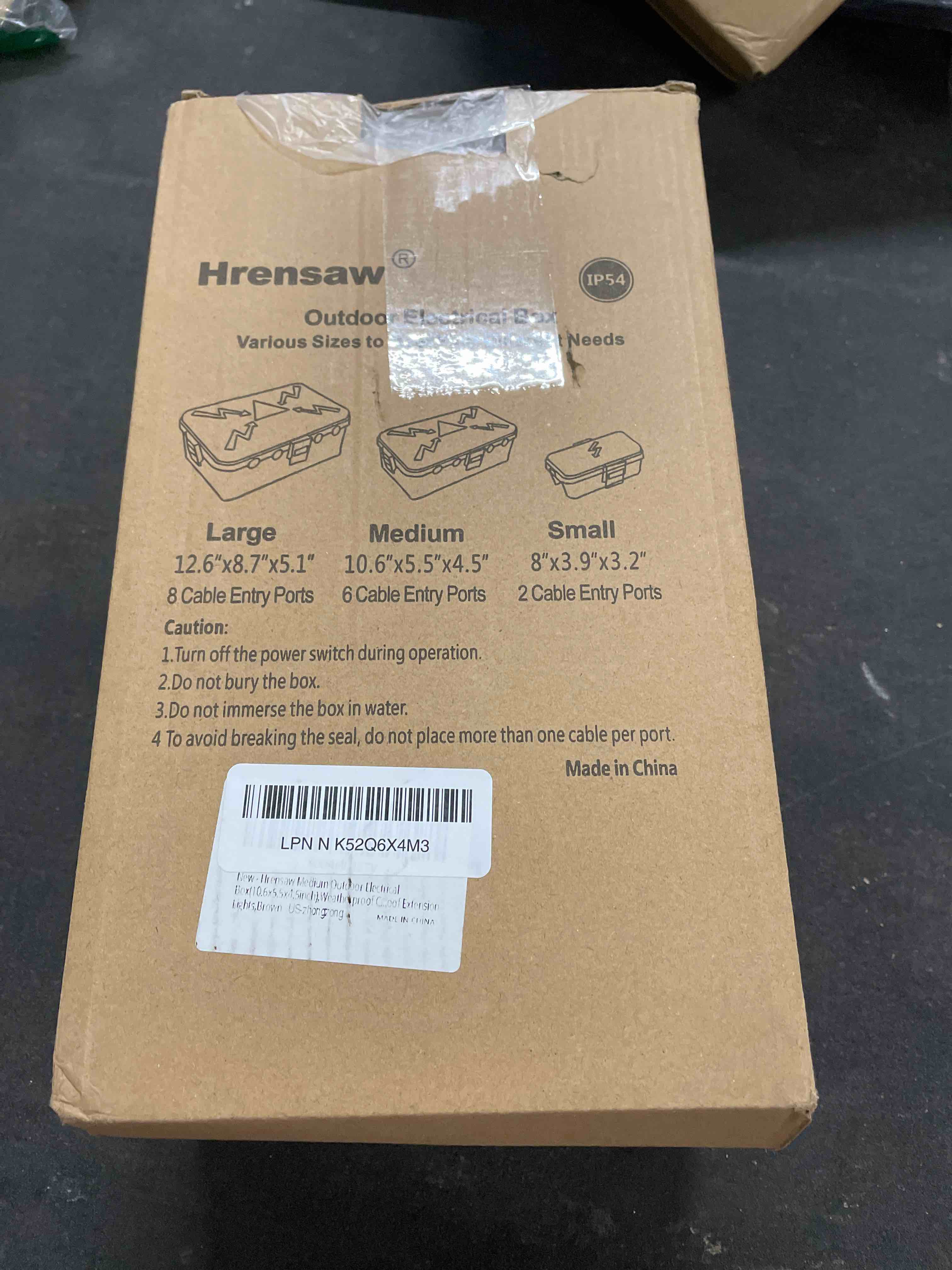 Condition photo showing Good Condition for Hrensaw Medium Outdoor Electrical Box(10.6x5.5x4.5inch),Weatherproof Connection Box w/6 Cable Entry,IP54 Waterproof Extension Cord Cover Protect Power Strip,Timer,Plug,Holiday Lights,Brown