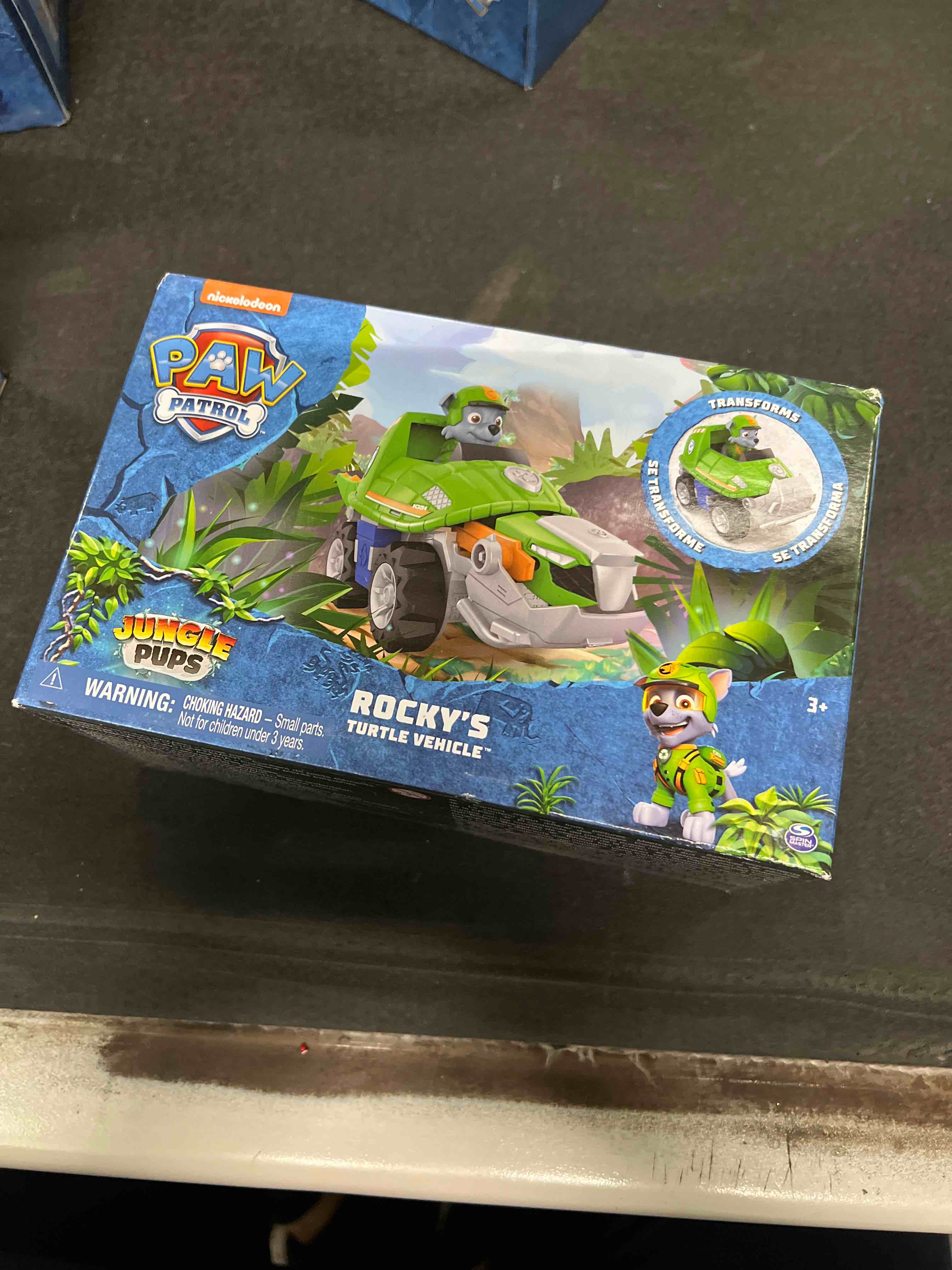 Condition photo showing As Is for Paw Patrol Jungle Pups, Rocky Snapping Turtle Vehicle, Toy Truck with Collectible Action Figure, Kids Toys for Boys & Girls Ages 3 and Up