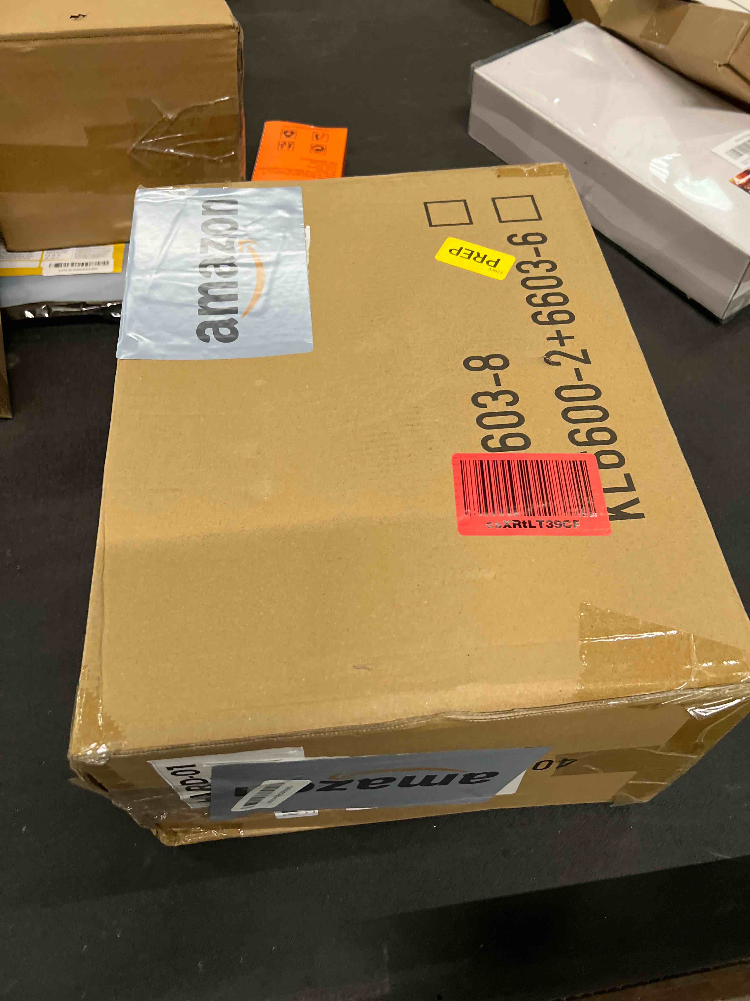 Condition photo showing As Is for iSPECLE Freezer Organizer Bins - 8 Pack Small Stackable Deep Freezer Organizer Bins for 7 Cu.Ft Freezers Easy Get Bottom Foods without Digging, Chest Freezer Organizer Prevent Frozen Food Waste, Black Eight Pack