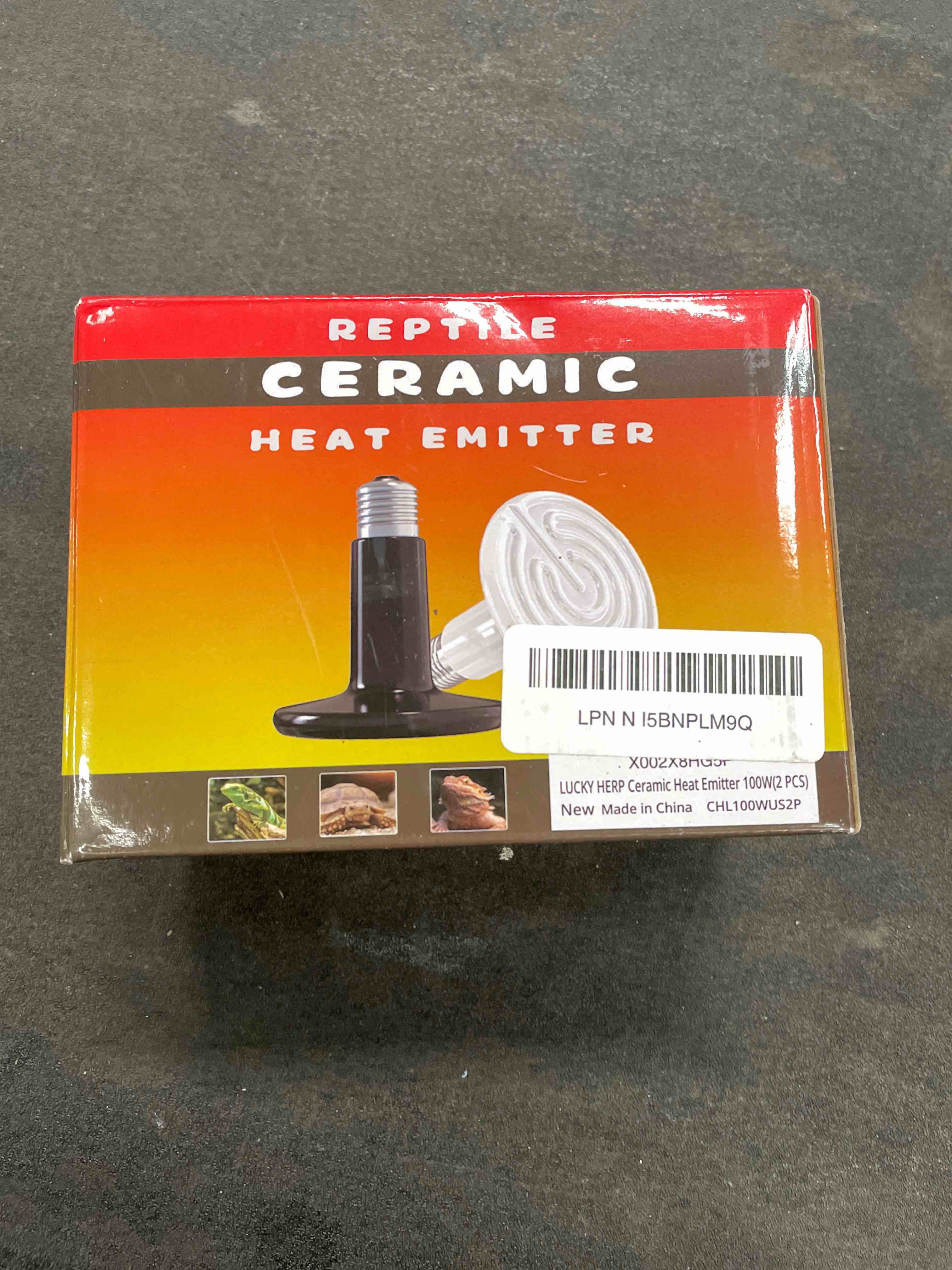Condition photo showing Good Condition for LUCKY HERP 100W Ceramic Heat Emitter, Reptile Heat Bulbs, Ceramic Heat Lamp for Reptiles, Amphibian, Chicken, Dog, Cat (2-Pack) 100 Watts