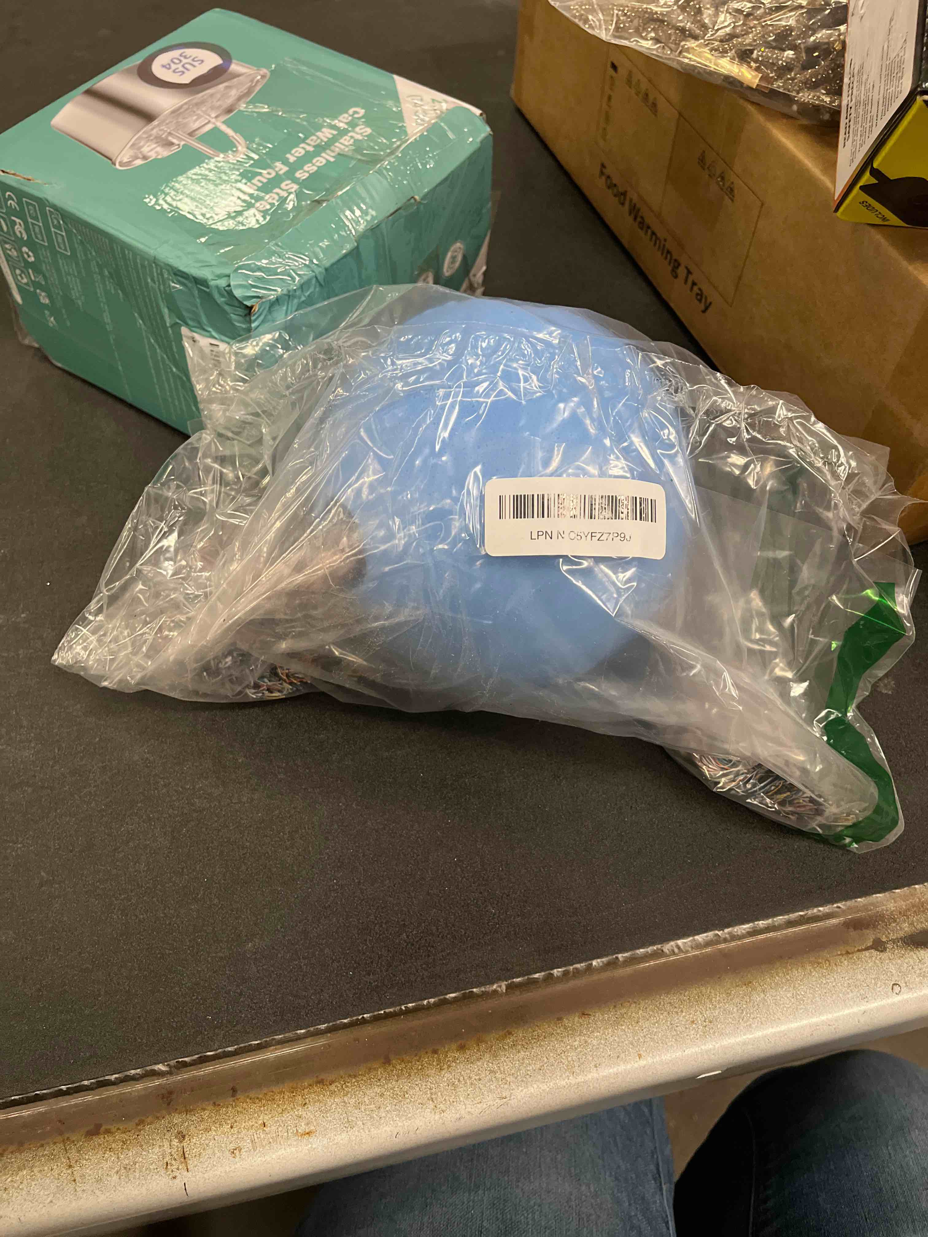 Condition photo showing Good Condition for Jolly Pets Romp-n-Roll Rope and Ball Dog Toy, 6 Inches/Medium, Blueberry, Model Number: 606 BB, All Breed Sizes Blueberry Medium (6 in)