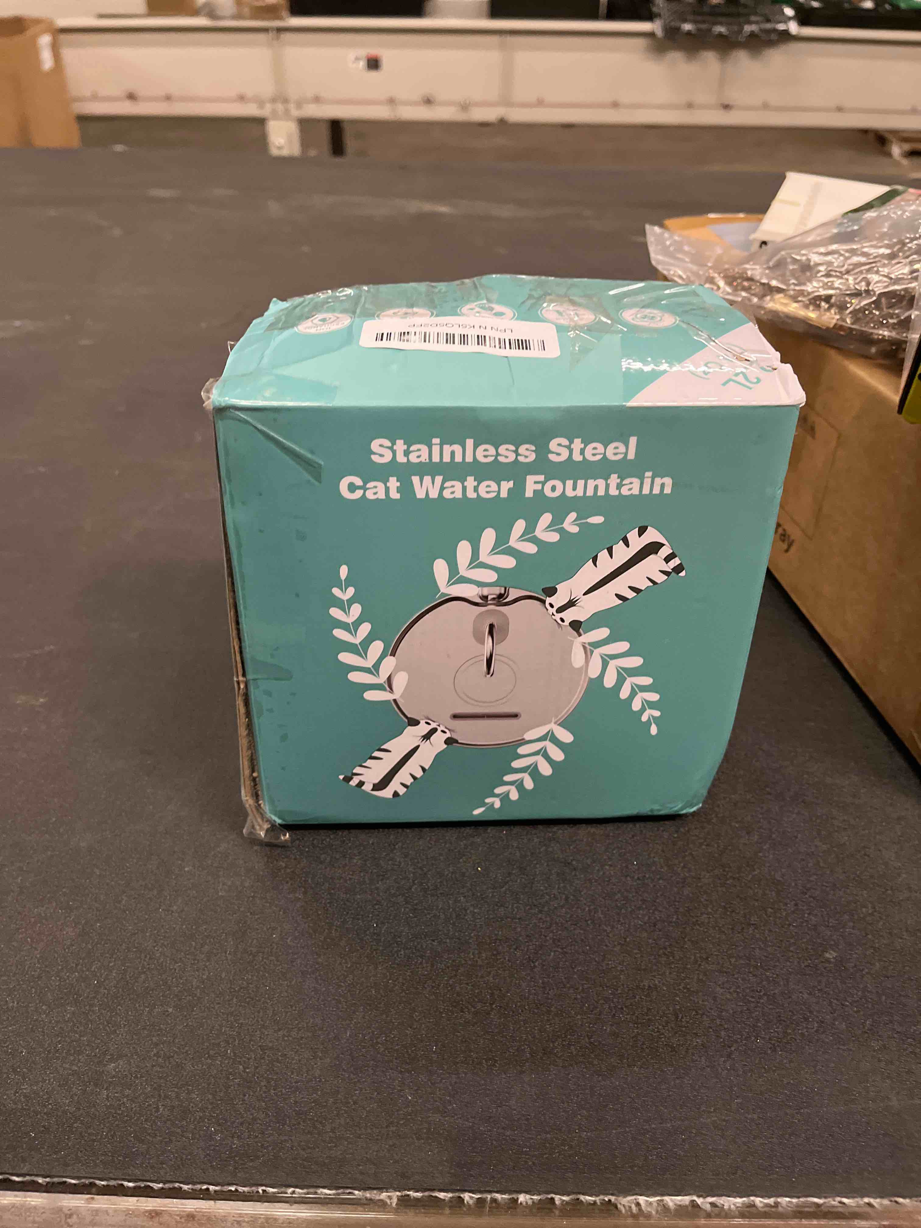 Condition photo showing Good Condition for Cat Water Fountain Stainless Steel: Pet Fountains for Cats/Dog Indoor Automatic Waterer Bowls for Drinking Small Animal Water Dispenser Metal Pets Watering Faucet Bottle Auto Kitty Watering Supplies 1 Cat Fountain + 3 Filters