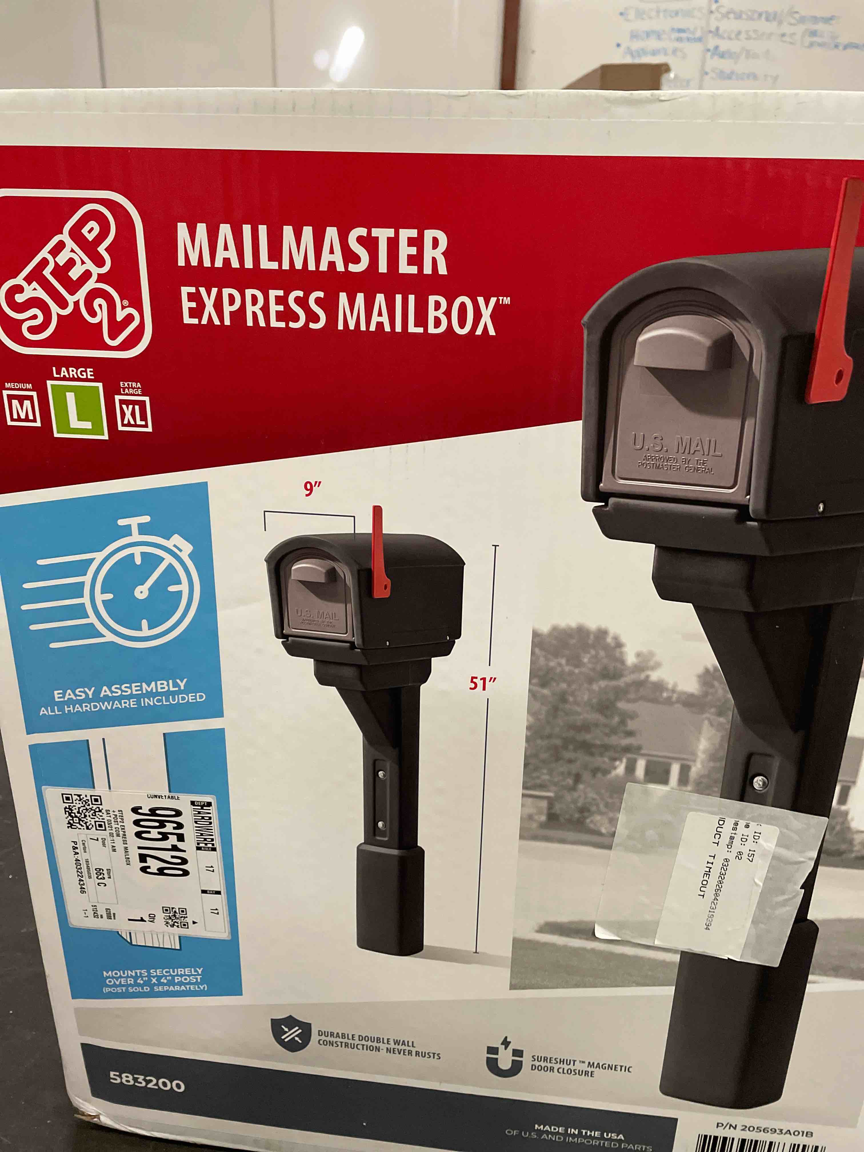Condition photo showing Good Condition for step2 mailmaster express plastic mailbox with black finish