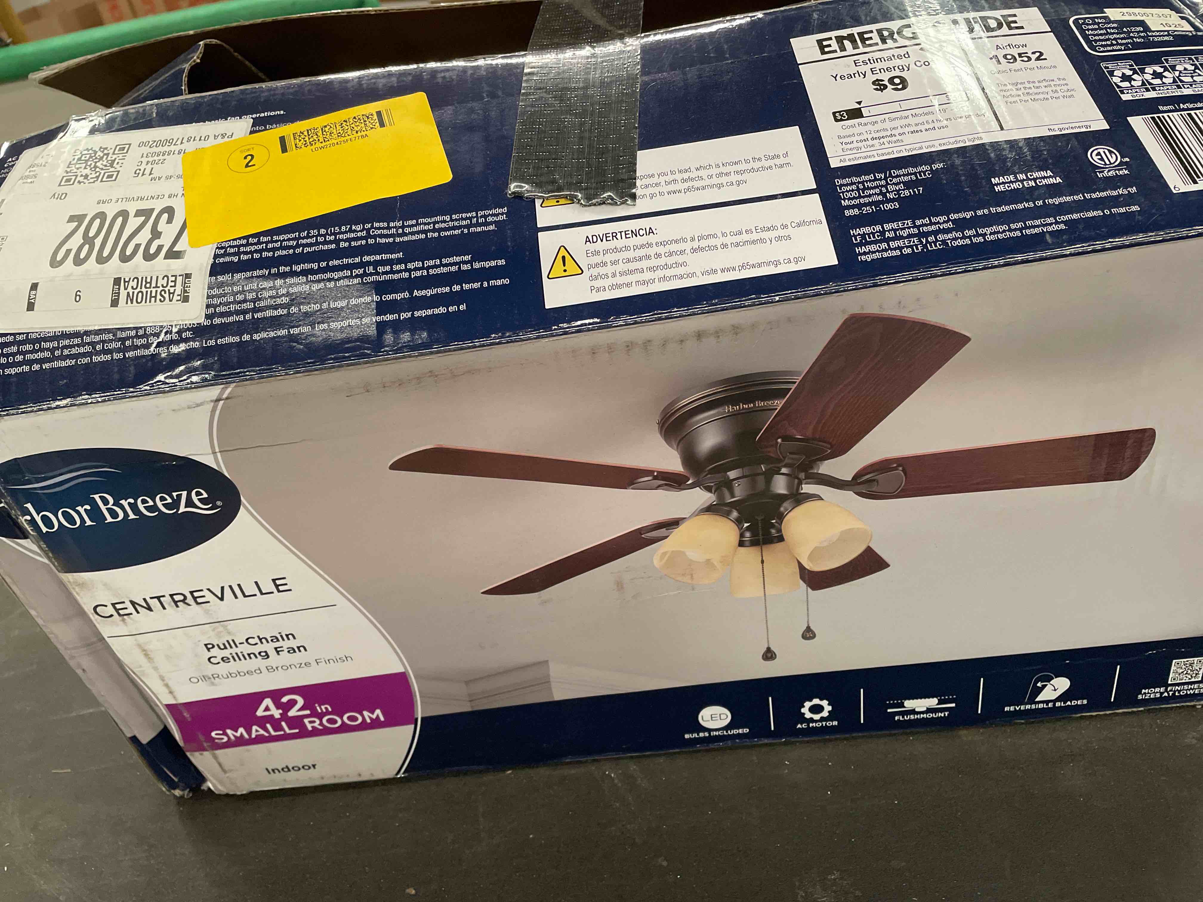 Condition photo showing Good Condition for 42” harbor breeze ceiling fan