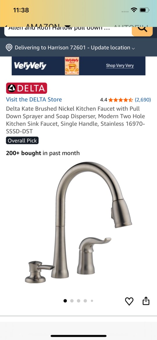 allen and roth harlow pull down kitchen faucet
