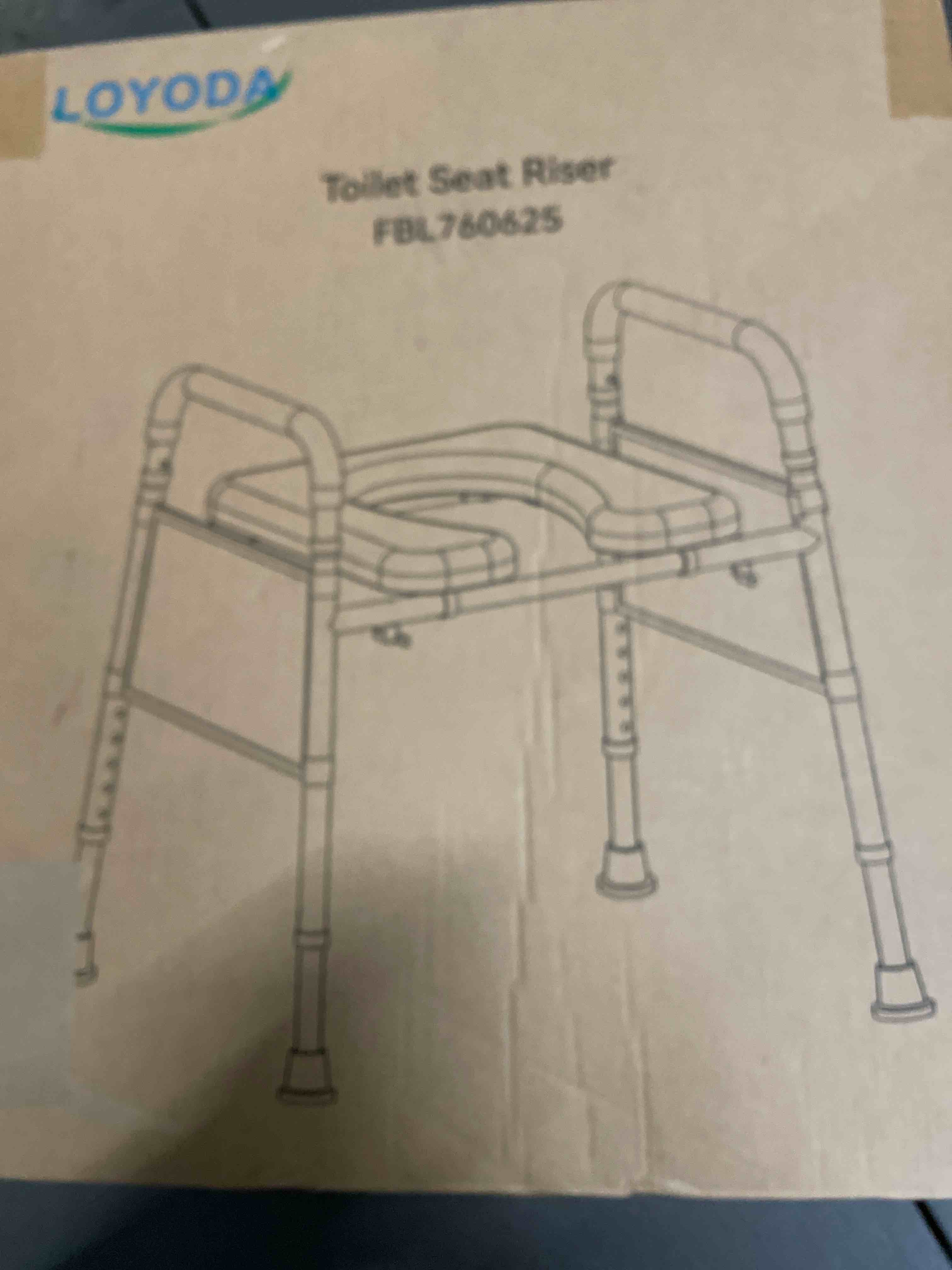 Condition photo showing Good Condition for toilet seat risers for seniors, removable padded raised toilet seat with handles, easy to clean adjustable height toilet riser, handicap elevated seat 400lb, fits any toilet