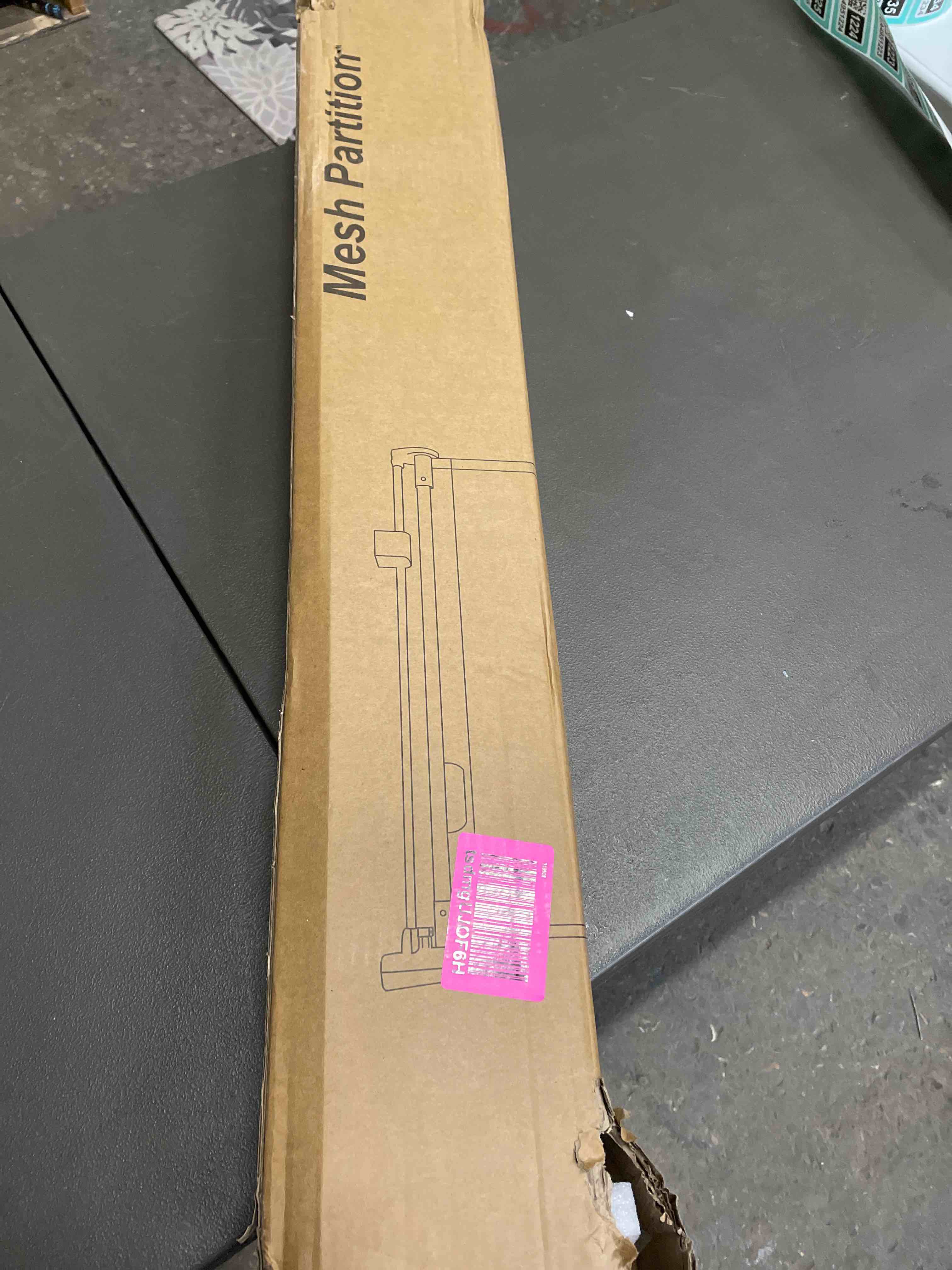 Condition photo showing Good Condition for 120" extra wide retractable baby gates mesh gate, long retractable dog gate for large opening, 42" extra tall child safety gate pet gate with support rods for stairs hallways doorways indoor outdoor white 42" tall x 120" wide