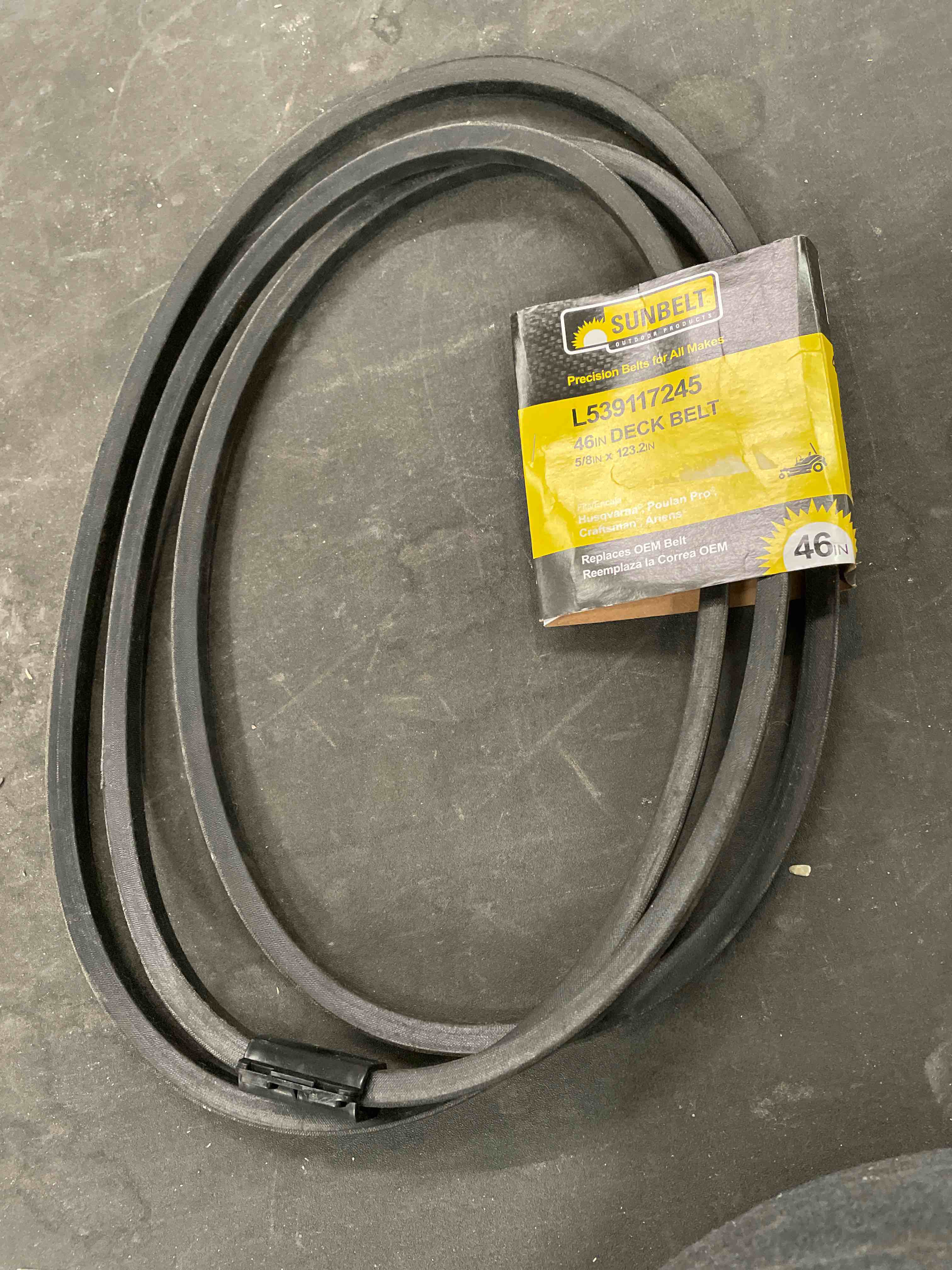 Condition photo showing Good Condition for sunbelt 46in deck belt