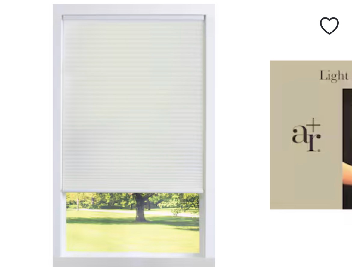 allen and roth 31in x 48 in light filtering cordless cellular shade white 