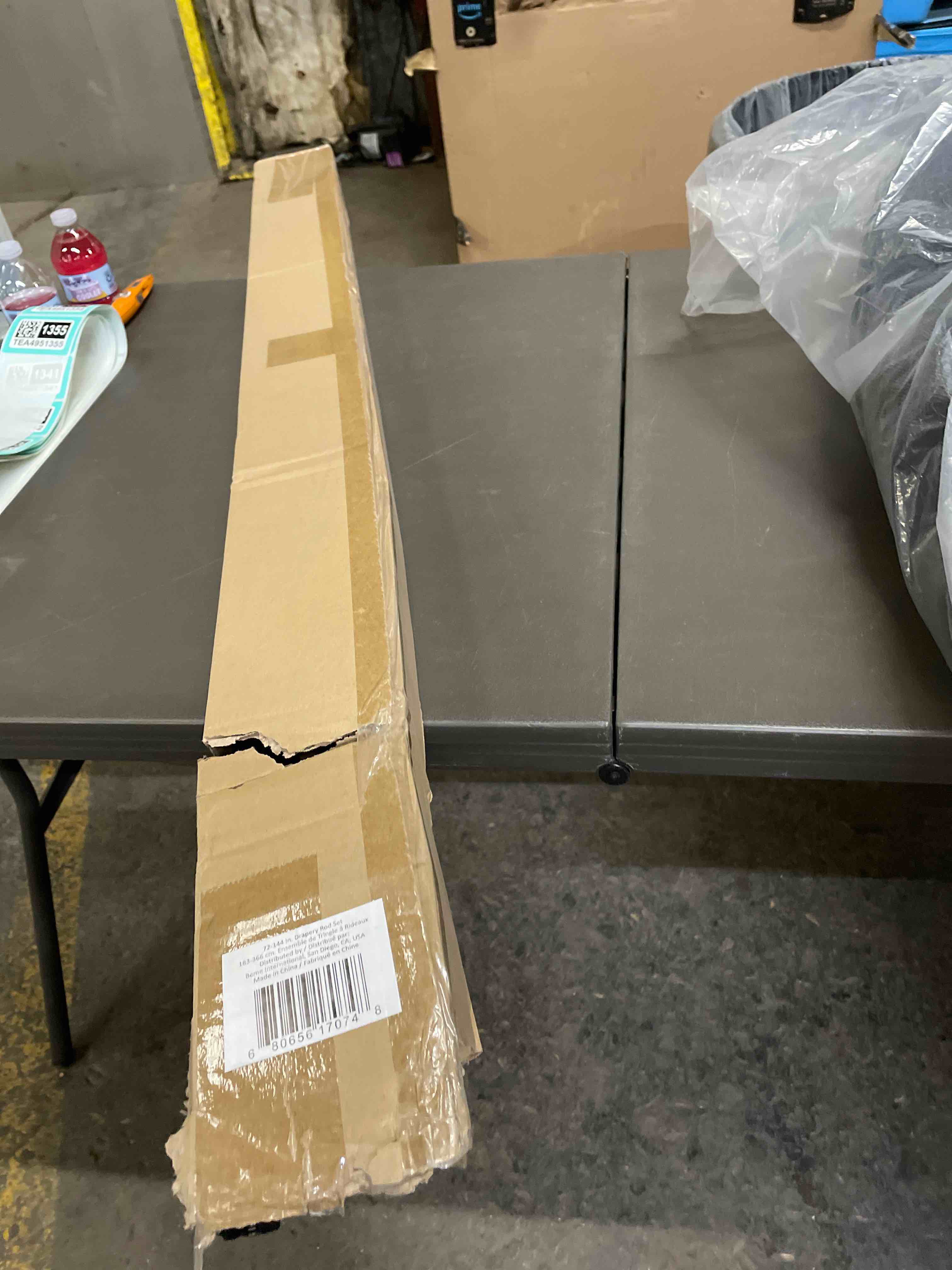 Condition photo showing Good Condition for cardiff 72-144 inch adjustable curtain rod set, 1 inch diameter in dark bronze dark bronze 72-144 inch