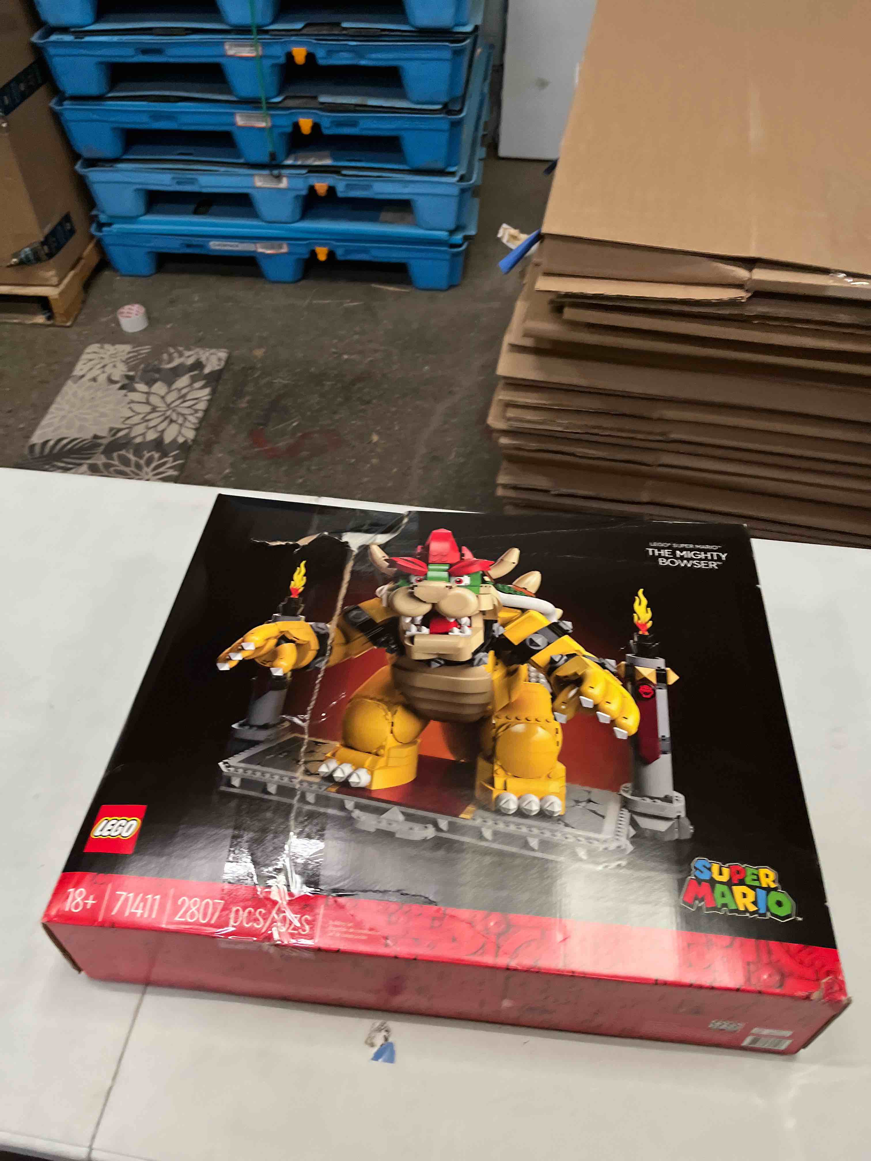 Condition photo showing Good Condition for lego super mario the mighty bowser 71411, king of koopas 3d model building kit, collectible posable character figure with battle platform, memorabilia gift idea for adults and fans of super mario bros peach