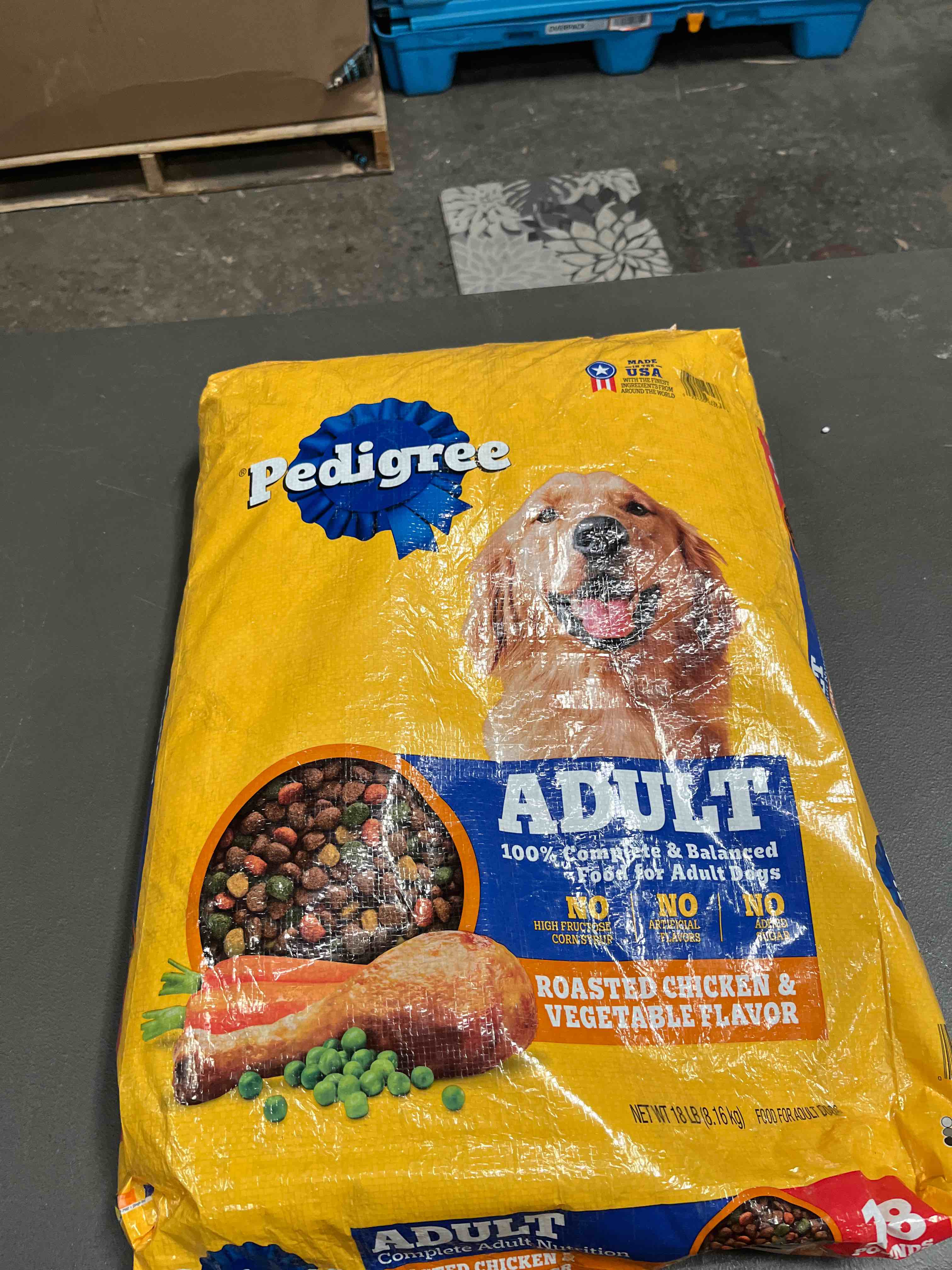 Condition photo showing Good Condition for pedigree complete nutrition adult dry dog food, roasted chicken & vegetable flavor,18 lb. bag