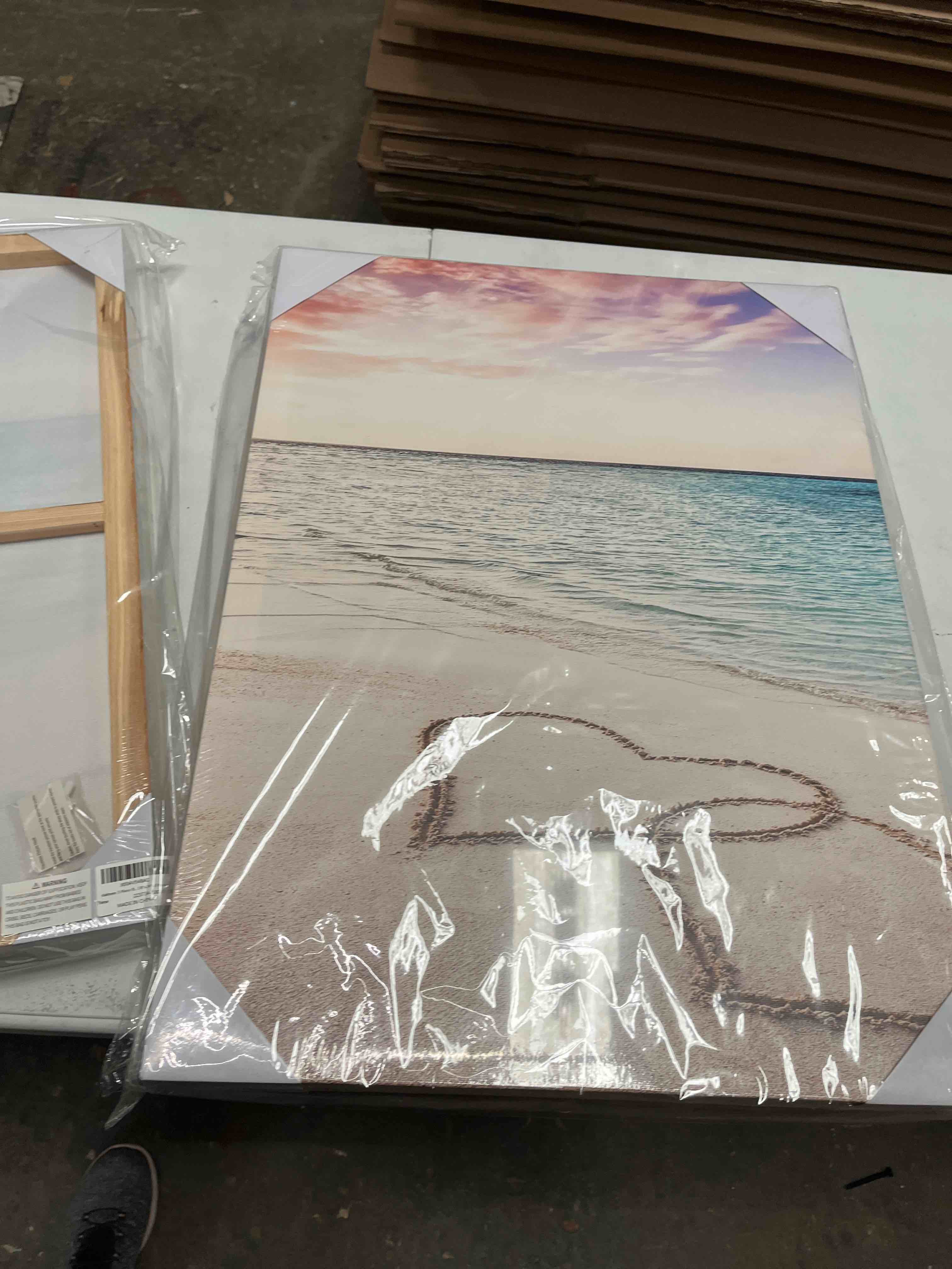 Condition photo showing Good Condition for daktenn 3 piece beach wall art sunset pictures wall decor ocean wall decor ocean beach sunset canvas wall art sunset landscape painting 18"x24"x3 panels