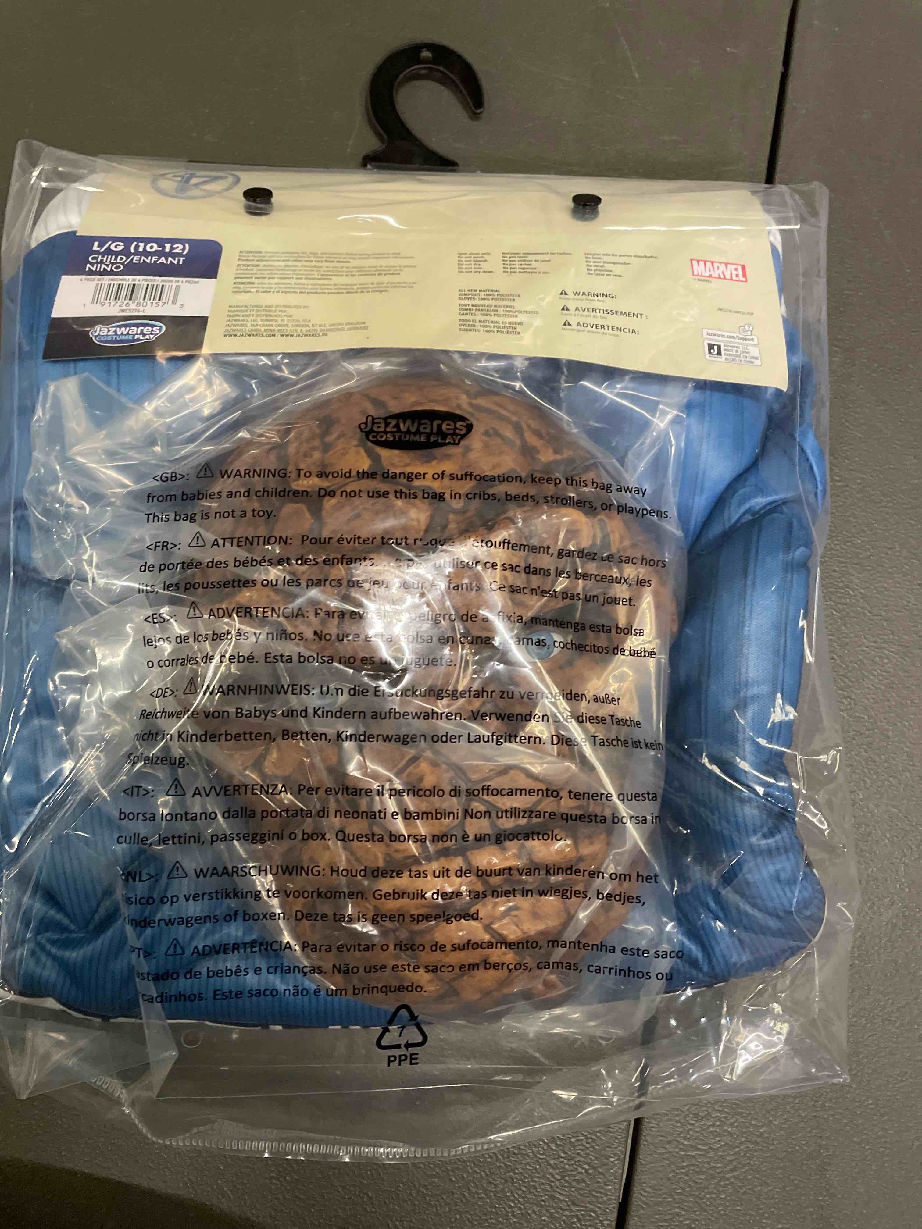 Condition photo showing Good Condition for marvel the thing official youth halloween costume - premium quality padded jumpsuit with plastic mas