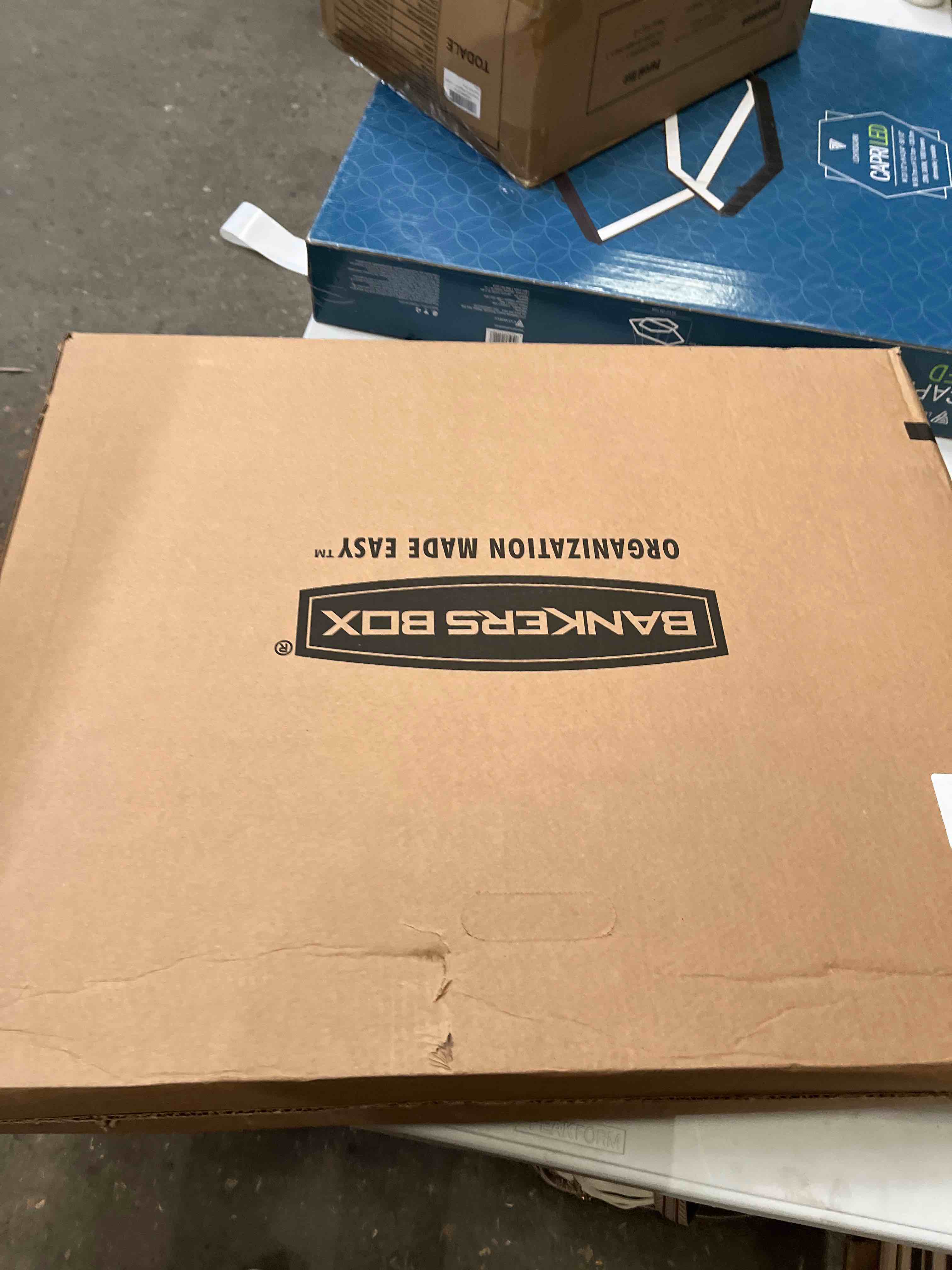 Condition photo showing Good Condition for bankers box 12 pack standard duty file storage boxes, standard assembly, removable lid, letter/legal (0071301)