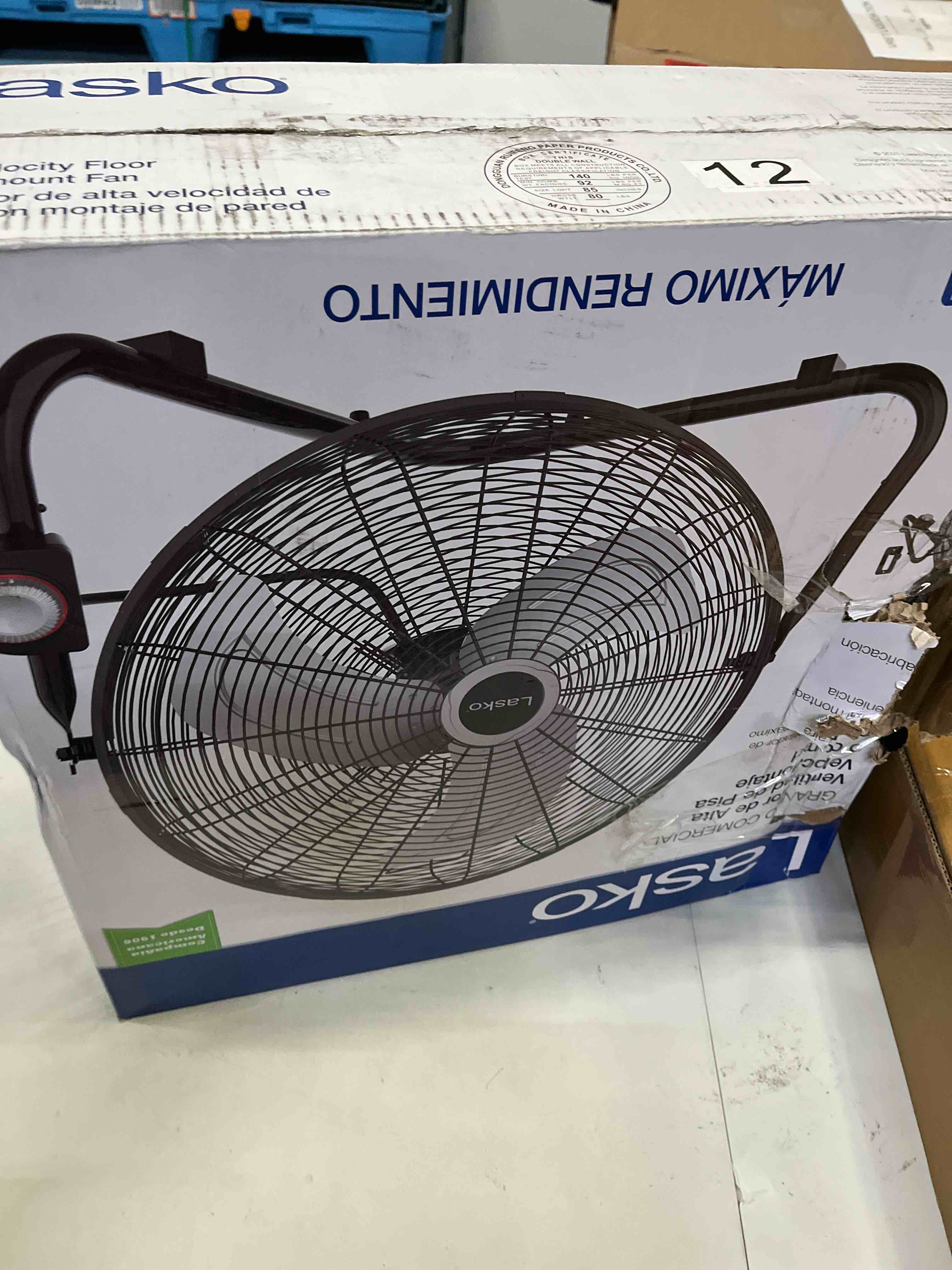 Condition photo showing Good Condition for lasko 20 max performance high velocity floor fan wall mount option 22 h black 2264qm new