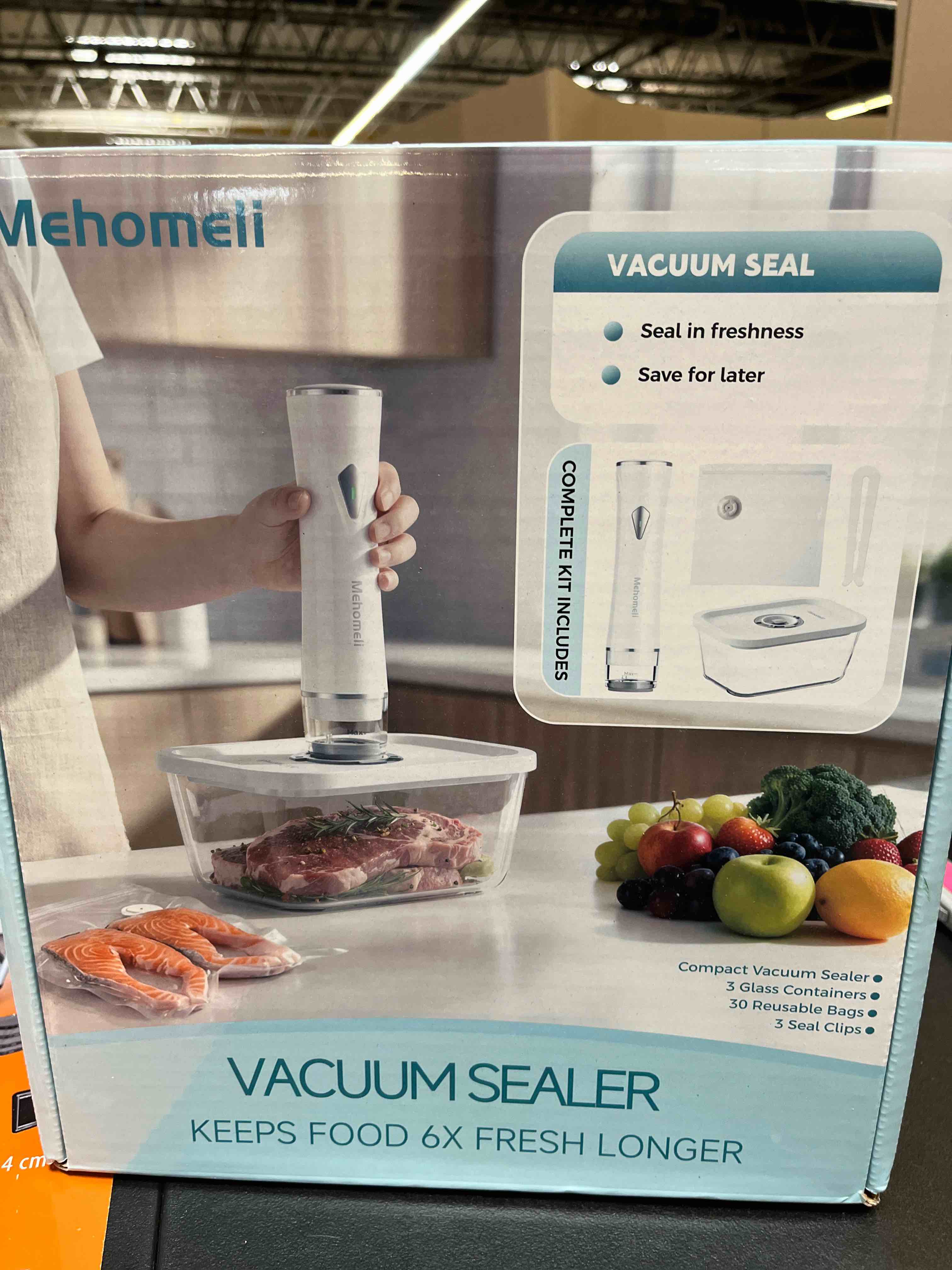 Condition photo showing Good Condition for mehomeli compact vacuum sealer for food (vacuum sealer machine+3 glass vacuum containers+30 reusable vacuum bags),powerful handheld vacuum seal machine,seal meal saver,portable food sealer,easy-clean vacuum sealer + 3 glass containers + 30 bags