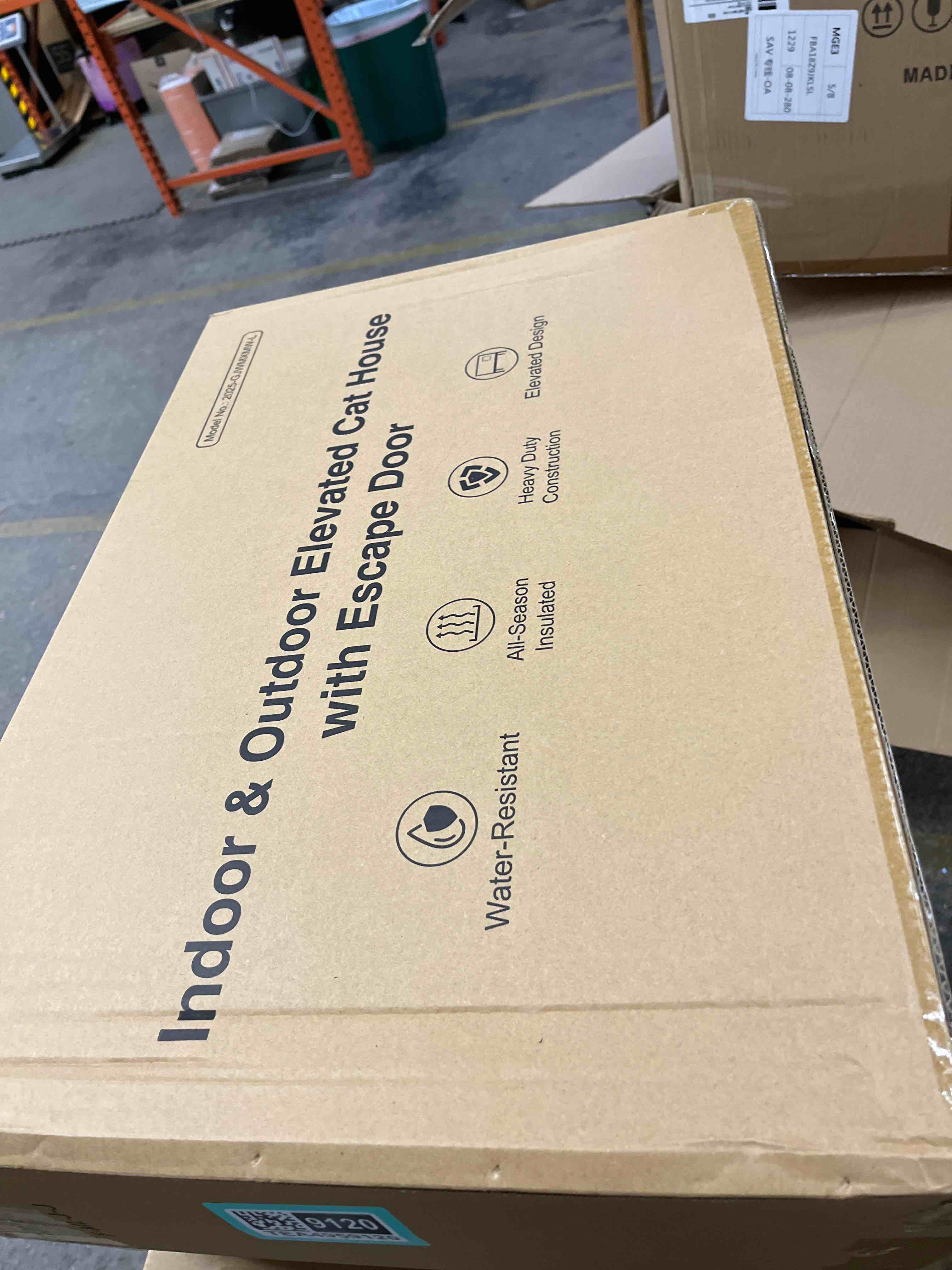 Condition photo showing New/Like New for indestructible heated cat house for outside winter, 100% waterproof, safe escape door, insulated outdoor cat shelter with heater for feral barn cat kitty (desert camouflage, 27"x17"x18") desert camouflage 27"x17"x18"