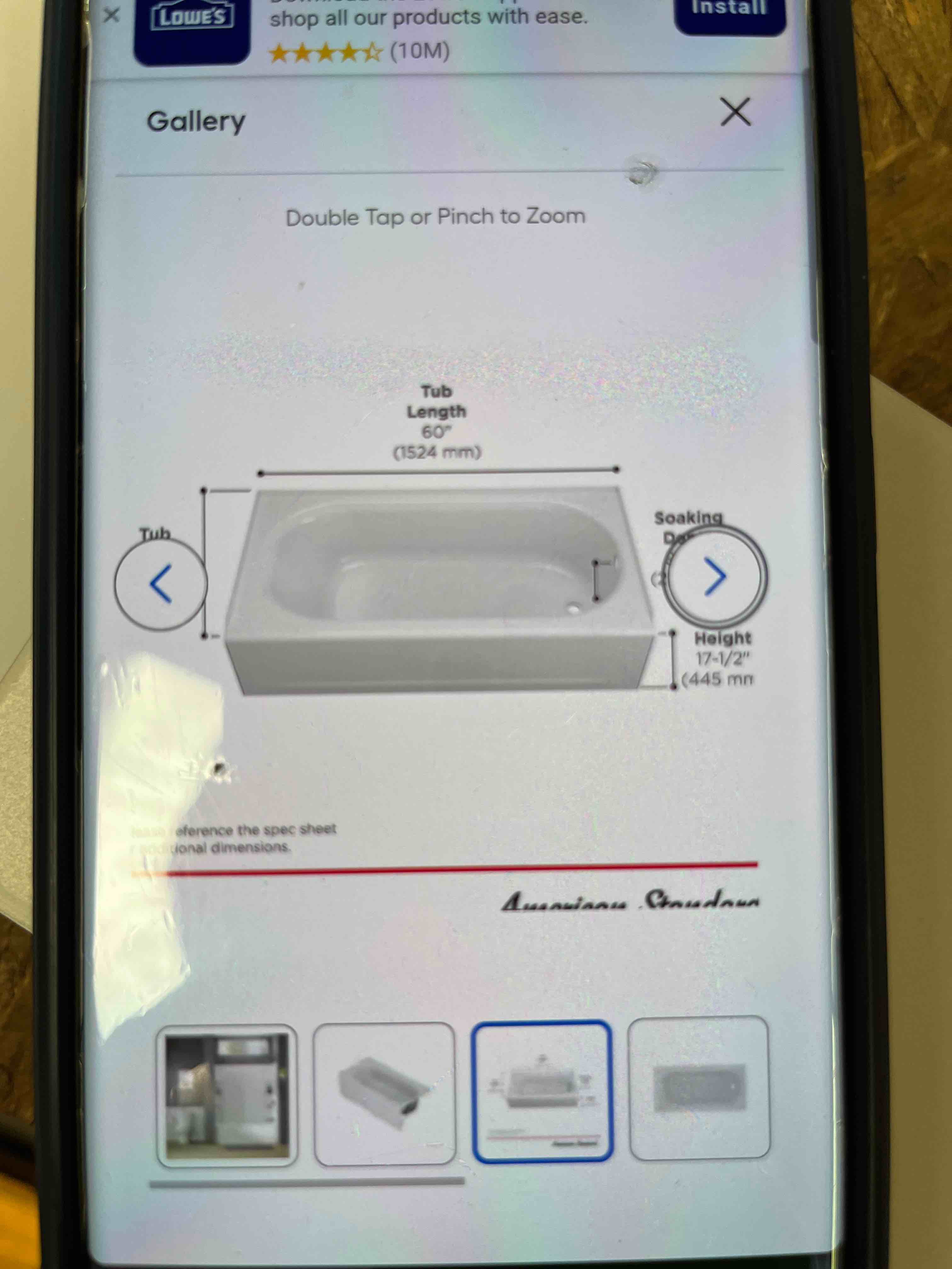 Condition photo showing Good Condition for american standard princeton pro 30”x60” porcelain enameled rectangle alcove bathtub