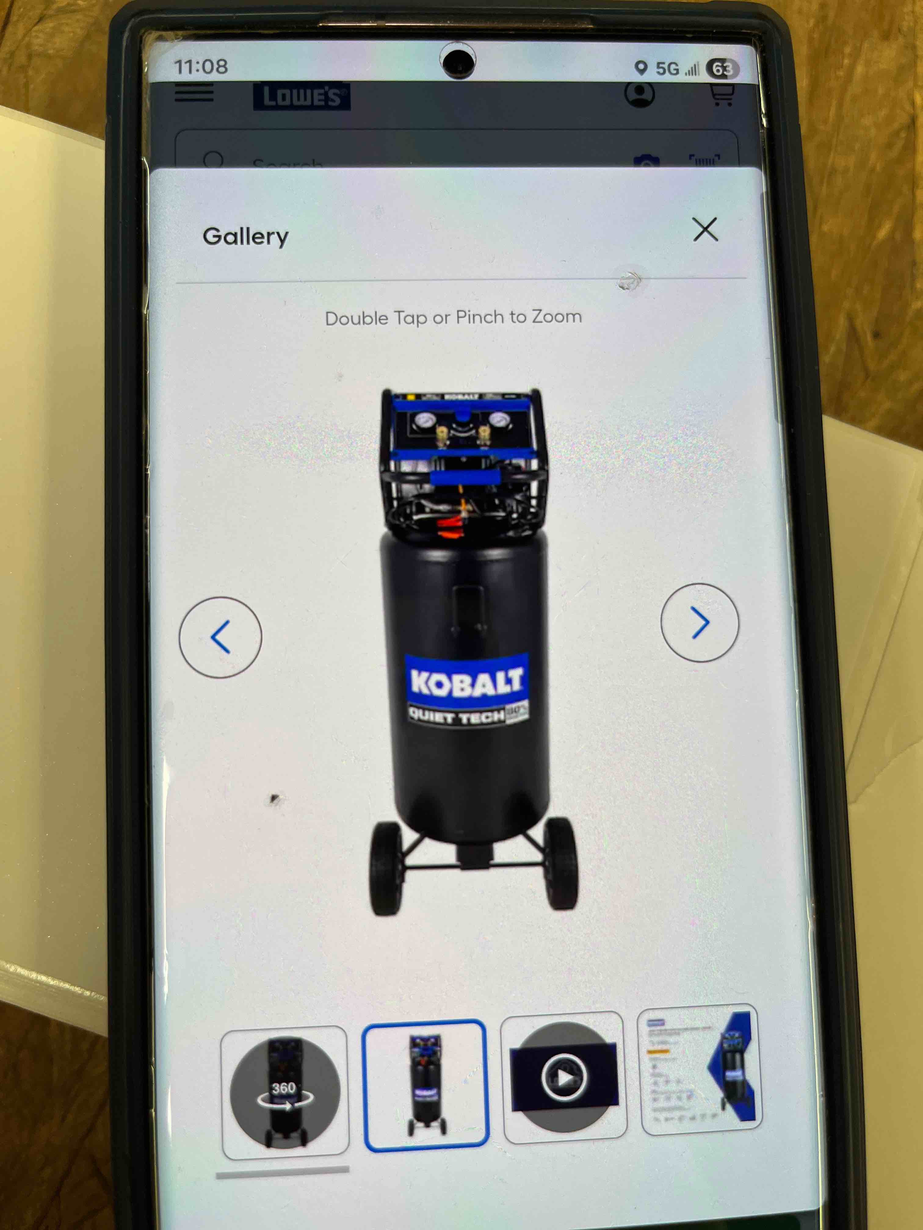 Condition photo showing Good Condition for kobalt 26 gallon air compressor 