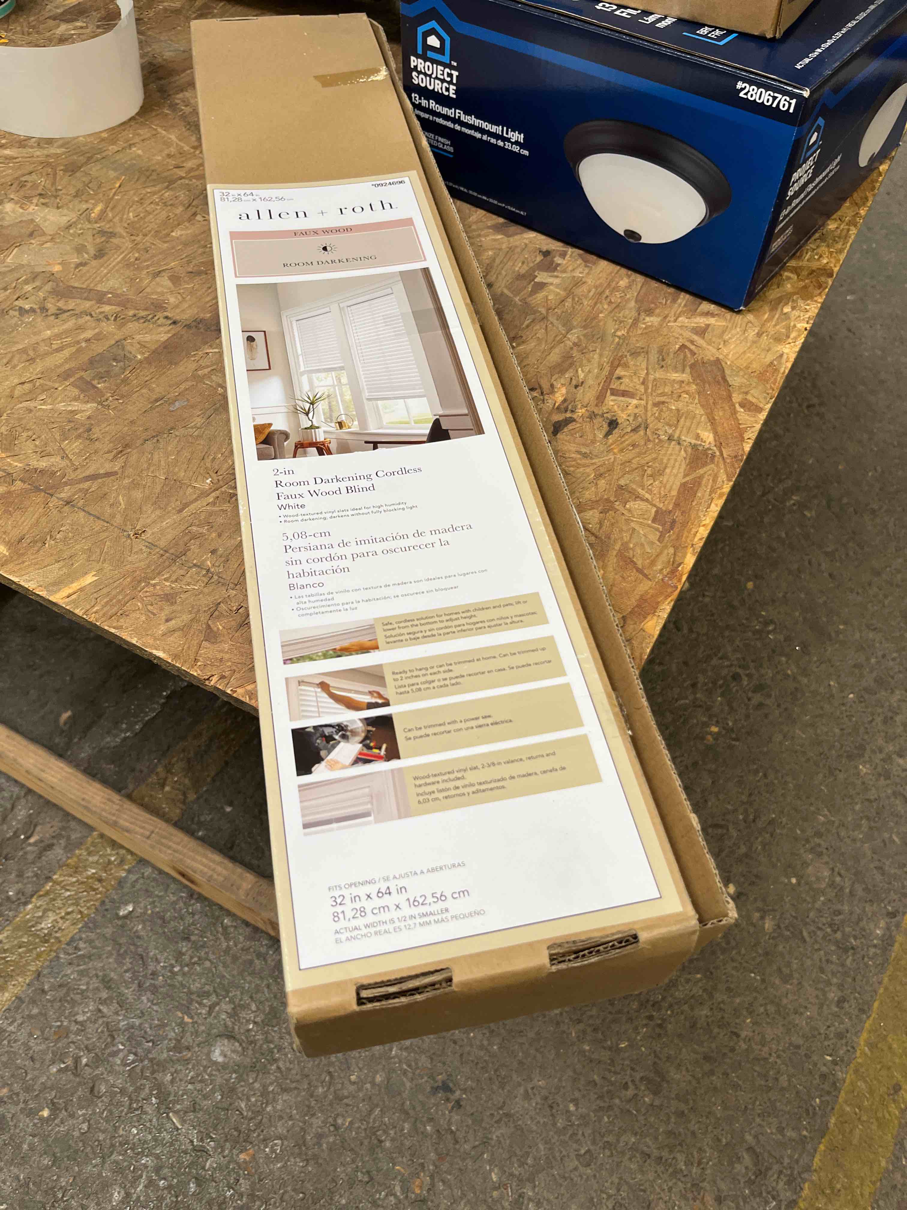 Allen + Roth faux wood 2 inch room darkening cordless blind