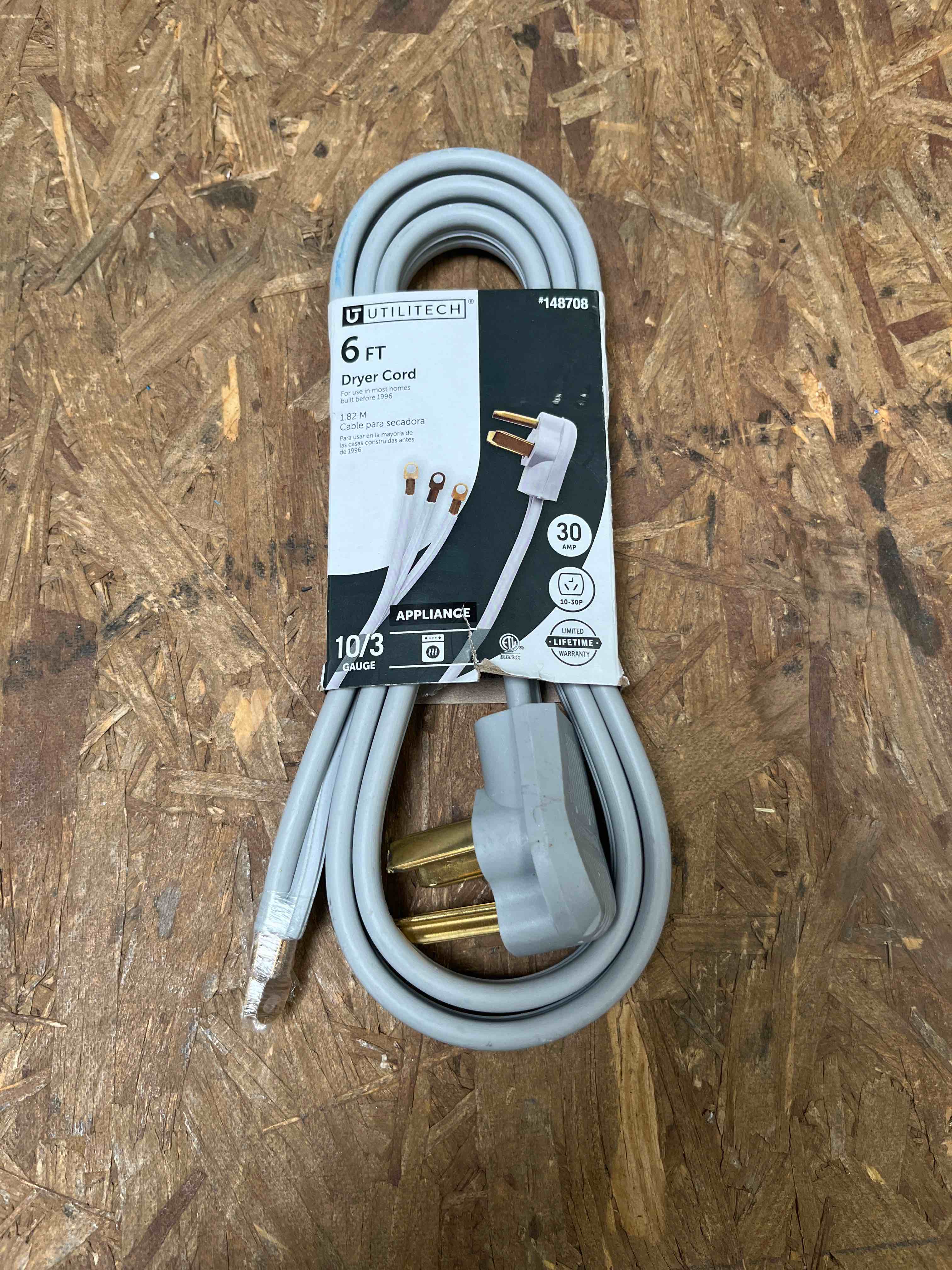 Condition photo showing Good Condition for utilitech 6-ft 10 awg gray plastic power cord