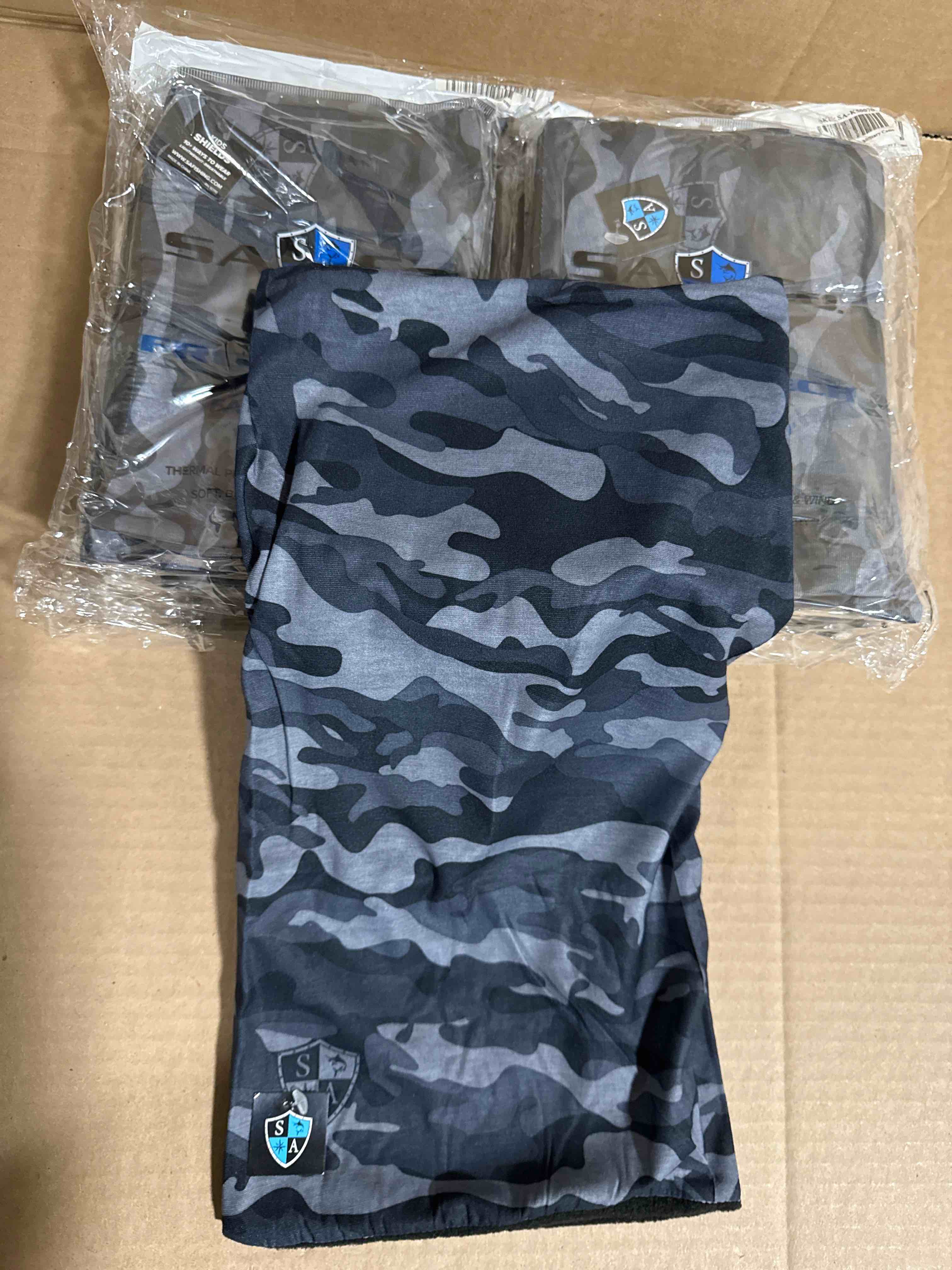 Case of 10 SA Company Kids Fleeced Frost Tech Neck Gator Navy Camo